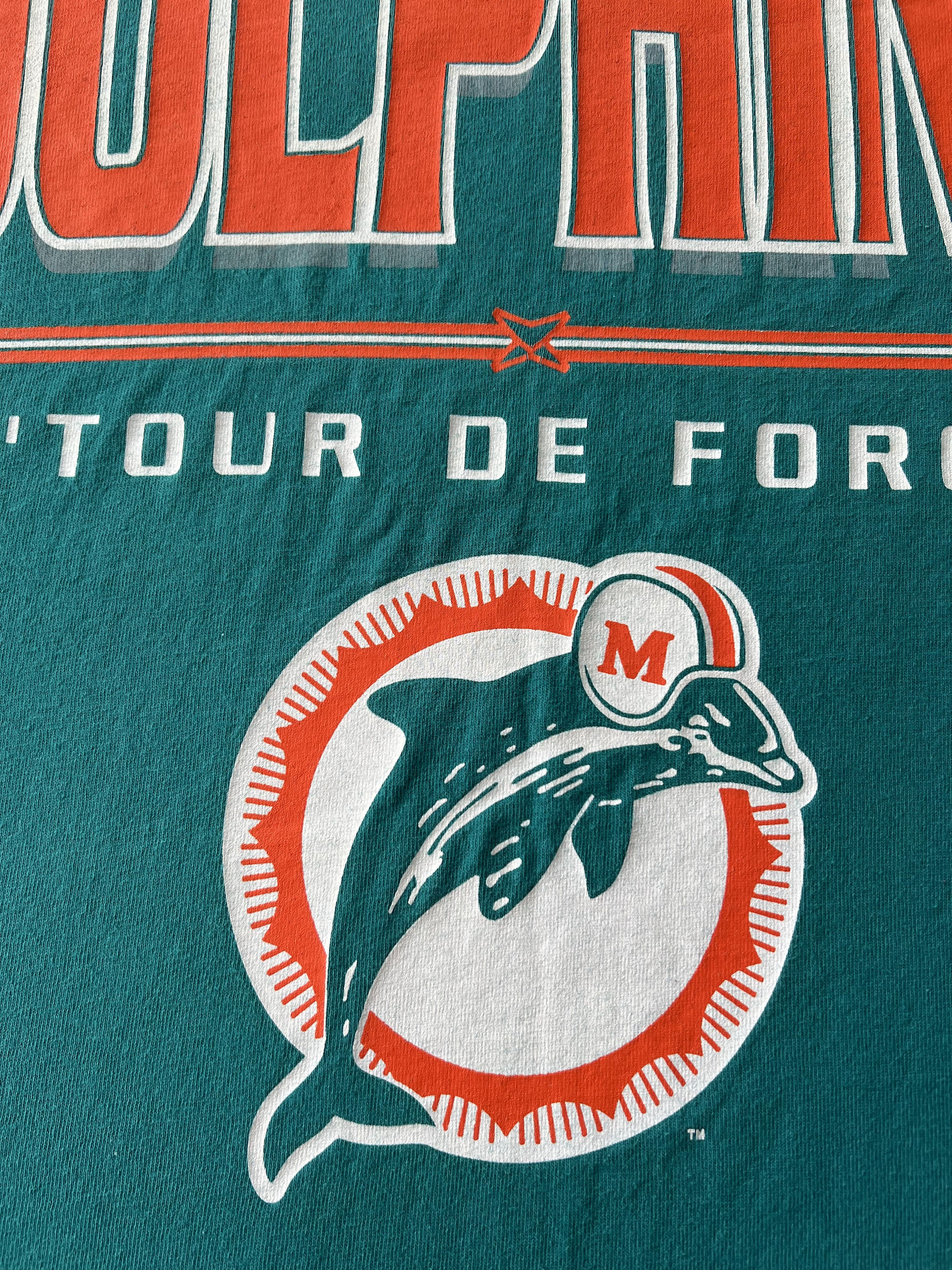 NFL Vintage 1999 Miami Dolphins Tour De Force NFL Reebok T-shirt Size US XL / EU 56 / 4 - 17 Thumbnail