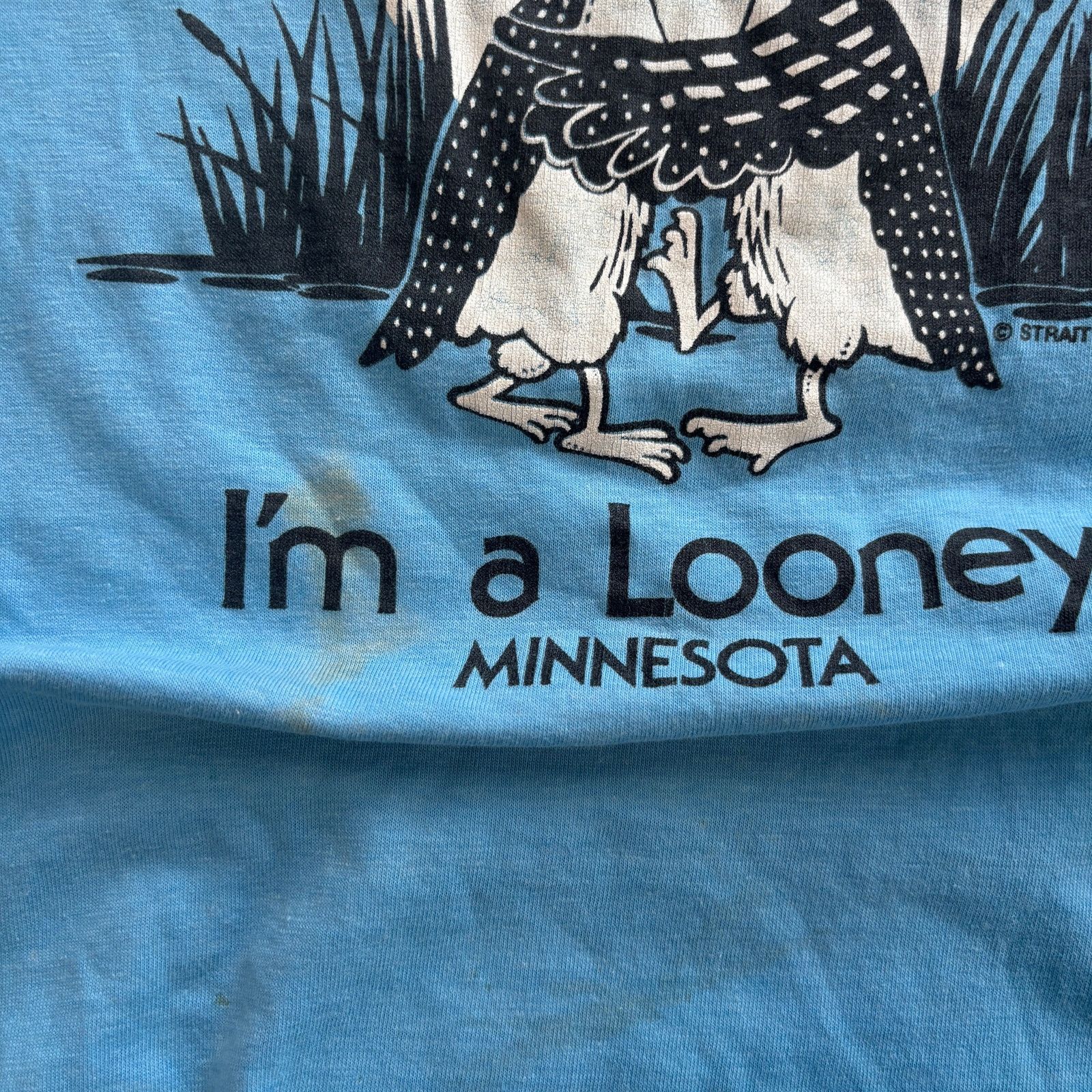 Vintage Vintage 1980s Single Stitched Looney Minnesota Tee Shirt Size US S / EU 44-46 / 1 - 2 Thumbnail
