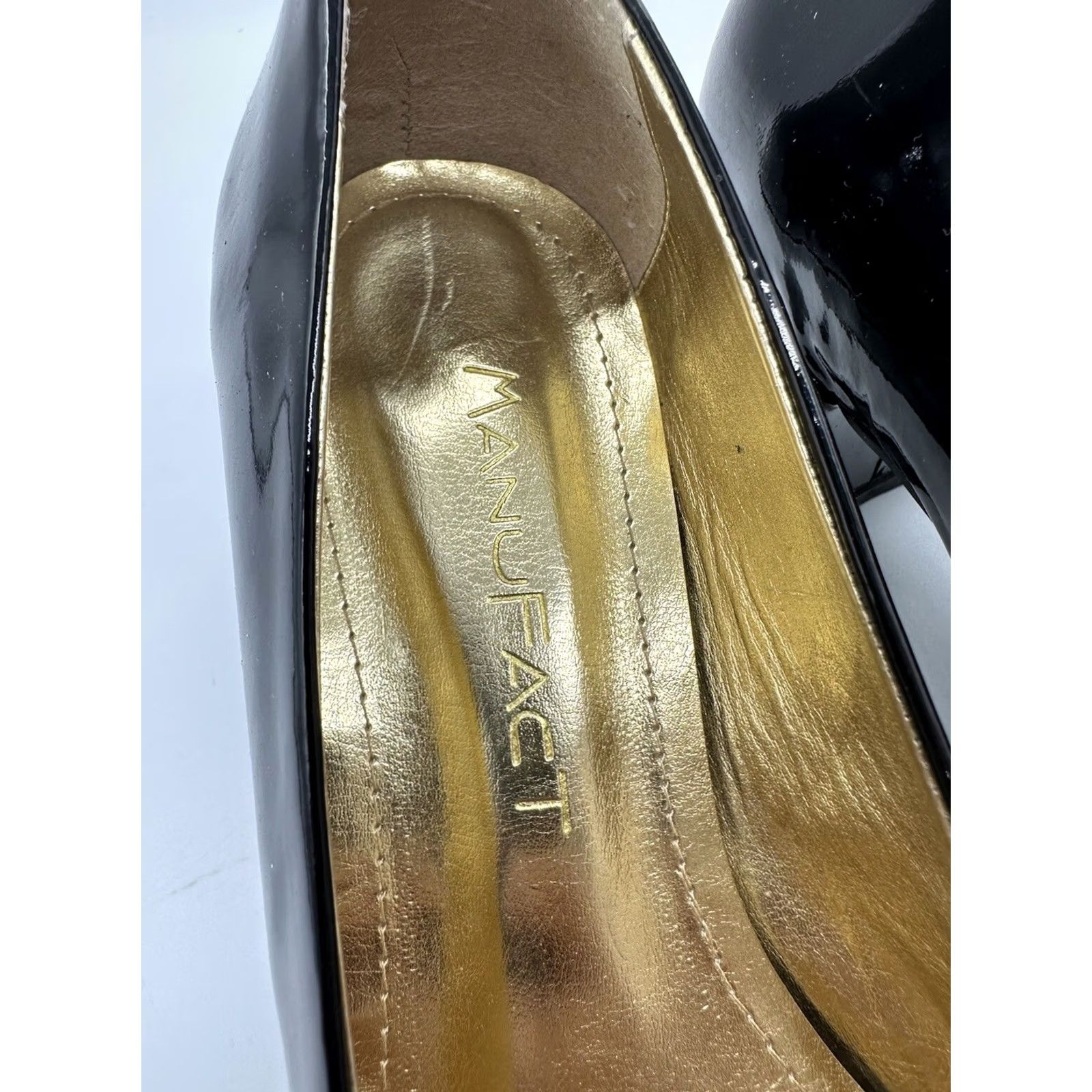 Logo 7 Manufact Womens Butterfly Art Logo Heels Black Patent Sz 35 US 5 Size US 5 / IT 35 - 4 Thumbnail