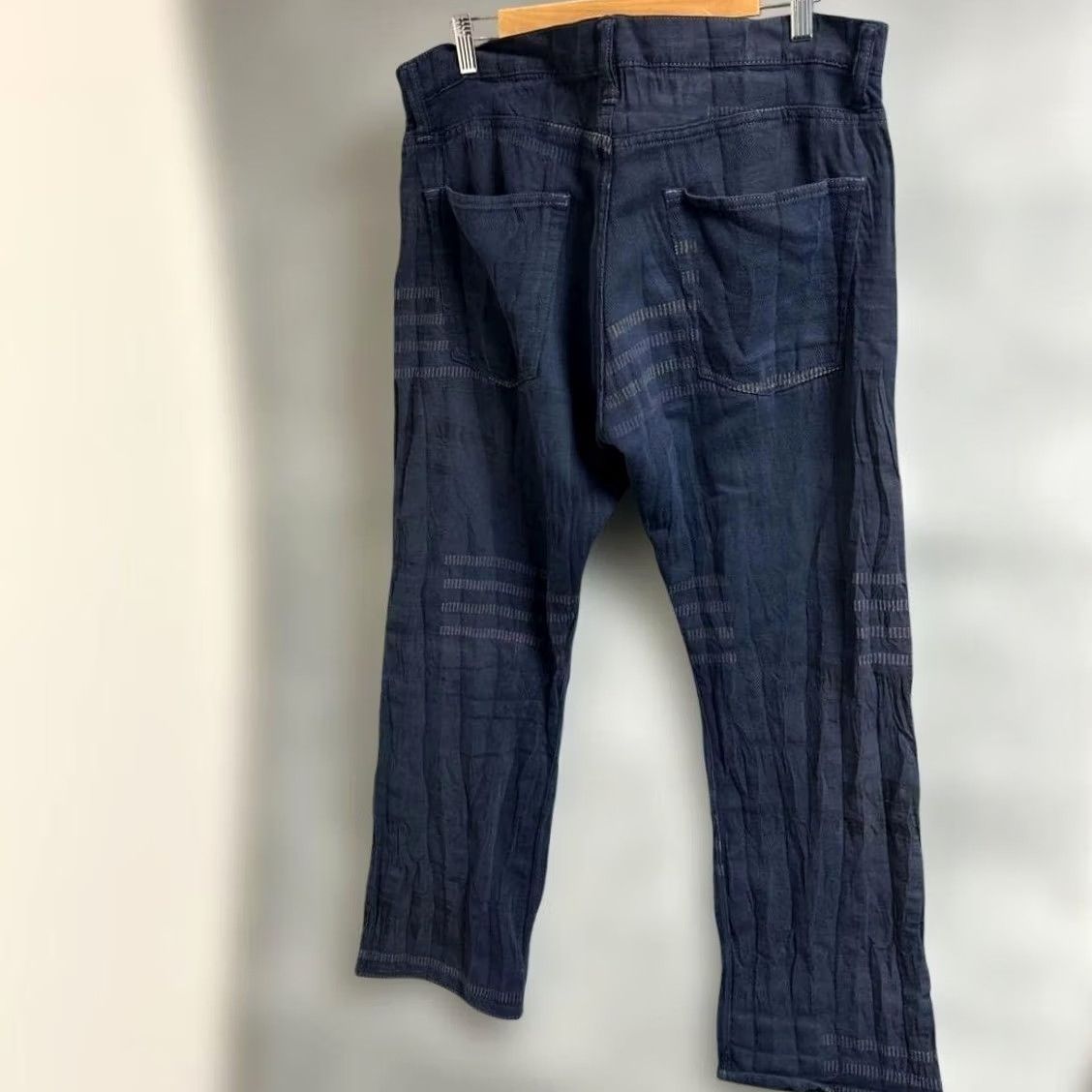 Issey Miyake ISSEY MIYAKE Pants Men XL Navy Cotton Wrinkle-Processed Used Size US 36 / EU 52 - 5 Thumbnail