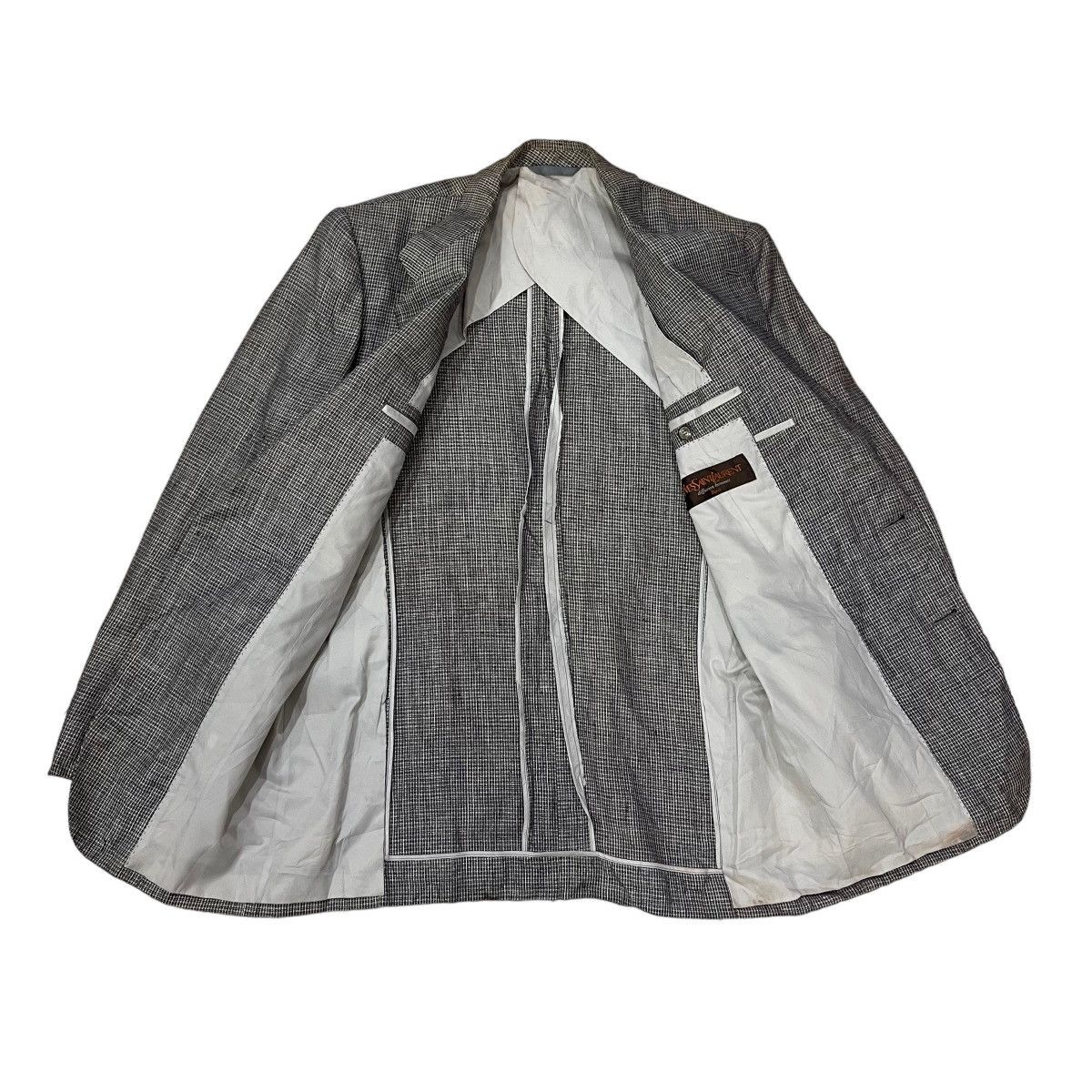 Yves Saint Laurent Vintage YSL Gingham Button Blazer Jacket Size US S / EU 44-46 / 1 - 3 Thumbnail