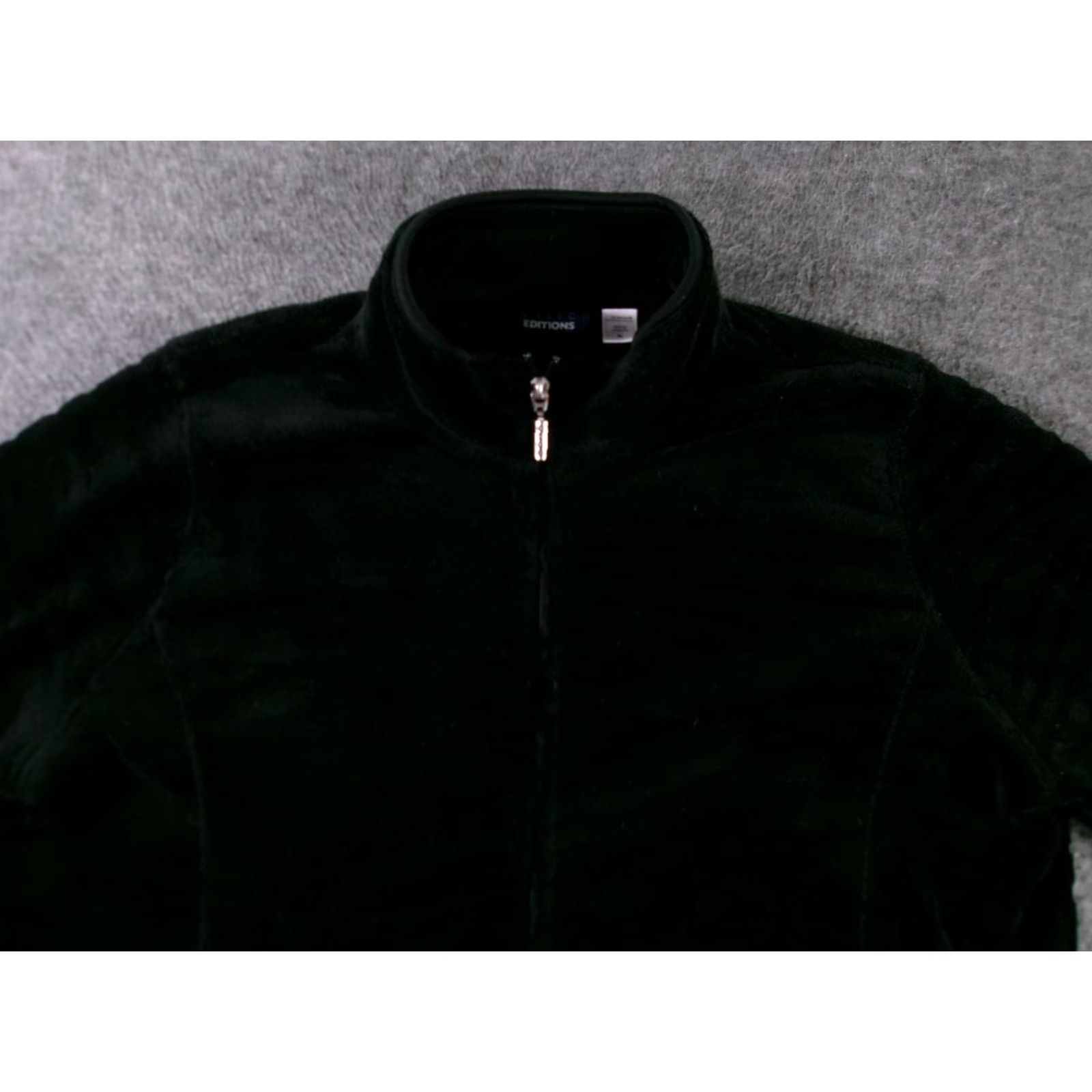 Basic Editions Basic Editions Fleece Jacket Women XL Black Full Zip Cozy Polyester Sherpa Lined Size XL / US 12-14 / IT 48-50 - 2 Thumbnail