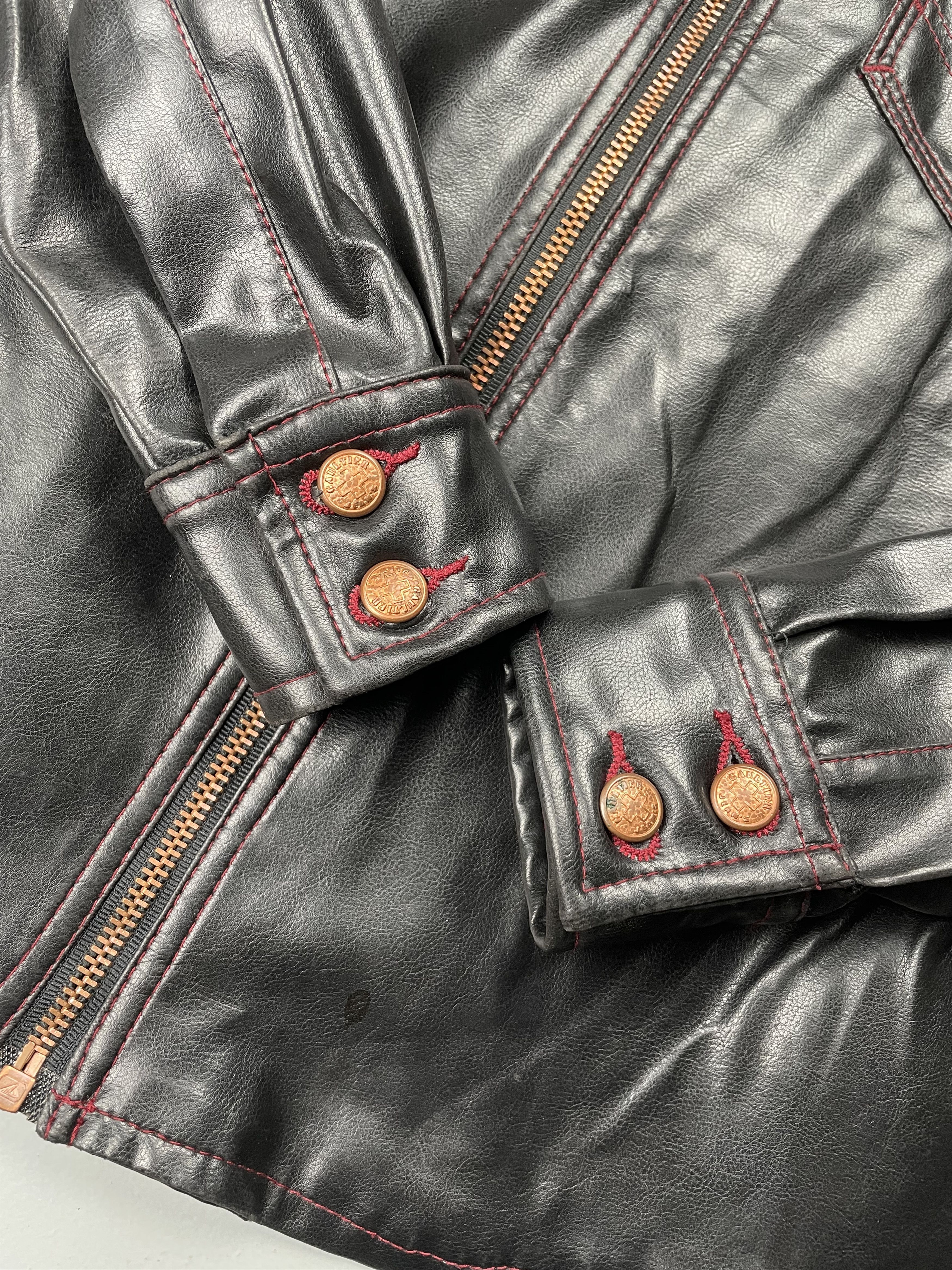 Jean Paul Gaultier vintage Gaultier Jean's faux leather zip-up shirt Size XS / US 0-2 / IT 36-38 - 10 Thumbnail
