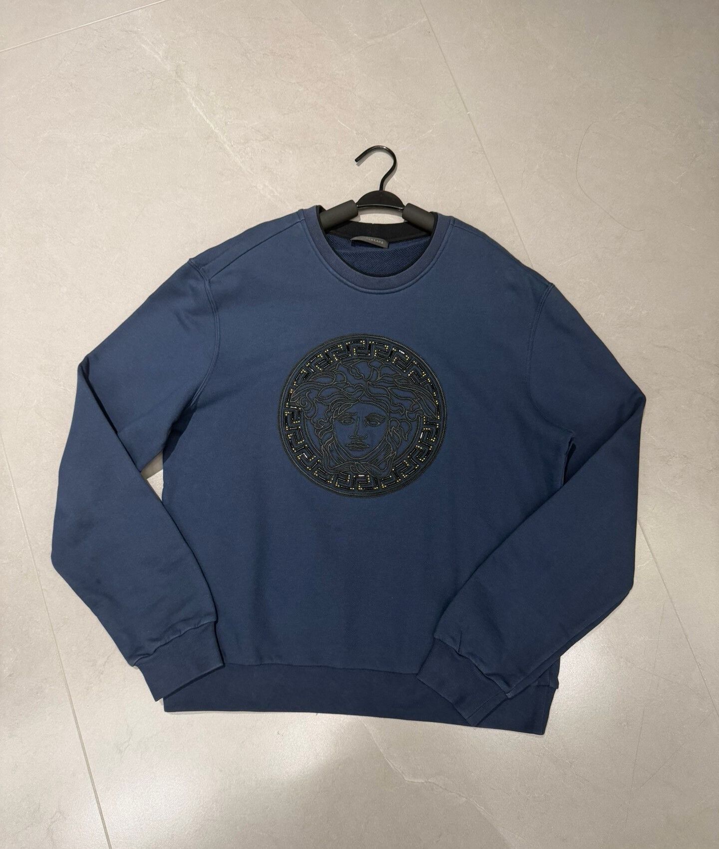 Japanese Brand Versace Medusa Embroidered Leather Panel Men's Sweatshirt Size US L / EU 52-54 / 3 - 1 Thumbnail