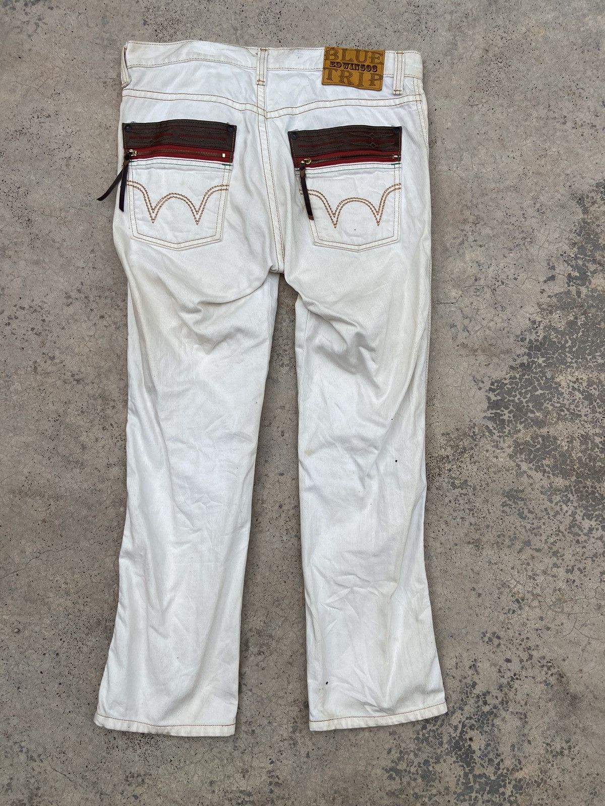Stained Denim Edwin Blue Trip jeans street wear white color
