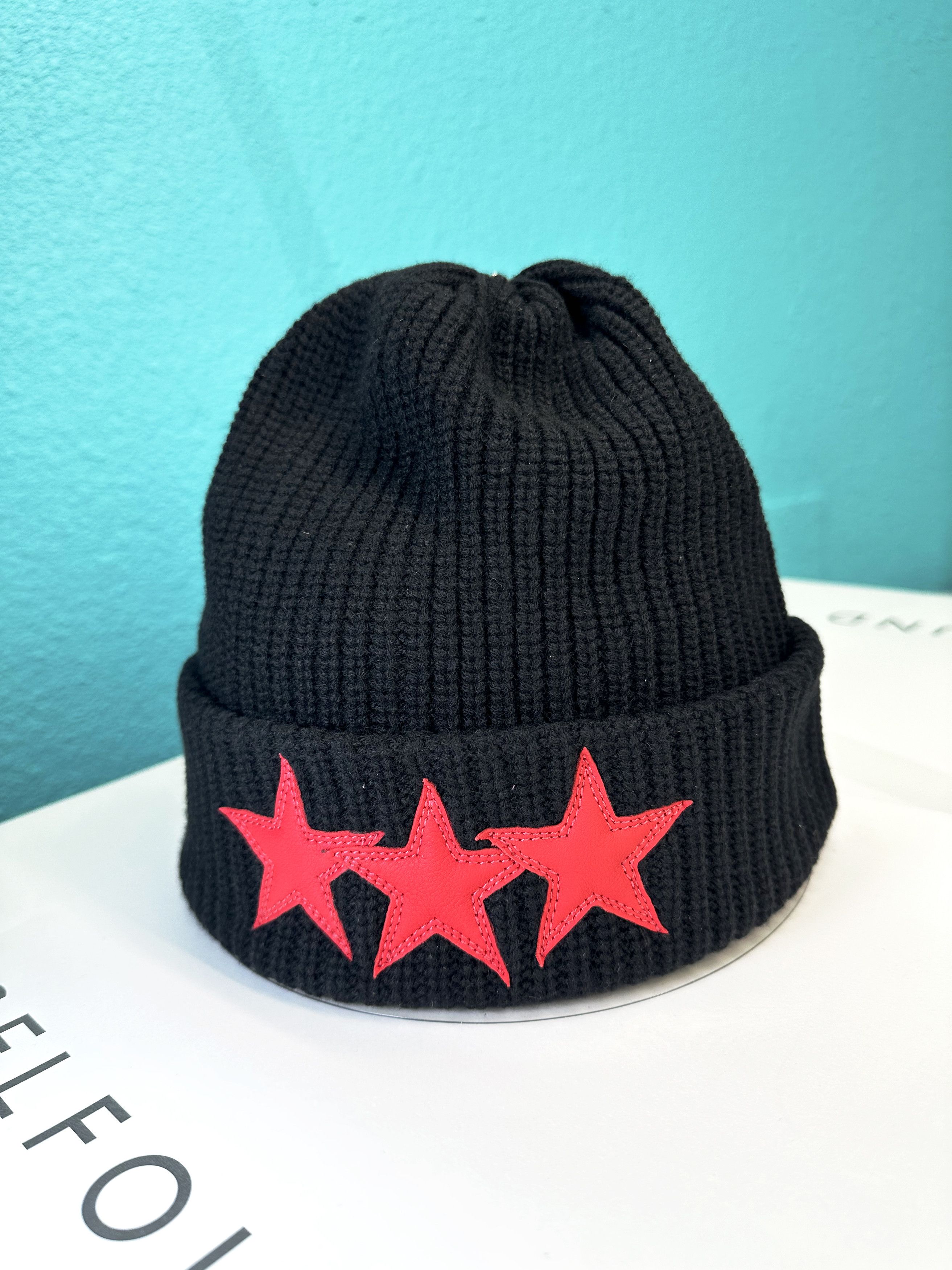 Chrome Hearts Chrome Hearts Triple star leather patch cashmere beanie Size ONE SIZE - 4 Thumbnail