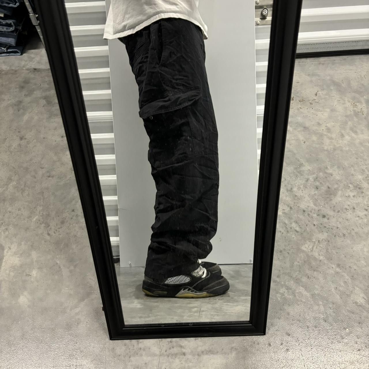 Japanese Brand × Vintage Crazy Vintage Y2K/2000s Baggy Grunge Black Skater Workwear Cargo Pants! Size US 36 / EU 52 - 2 Thumbnail