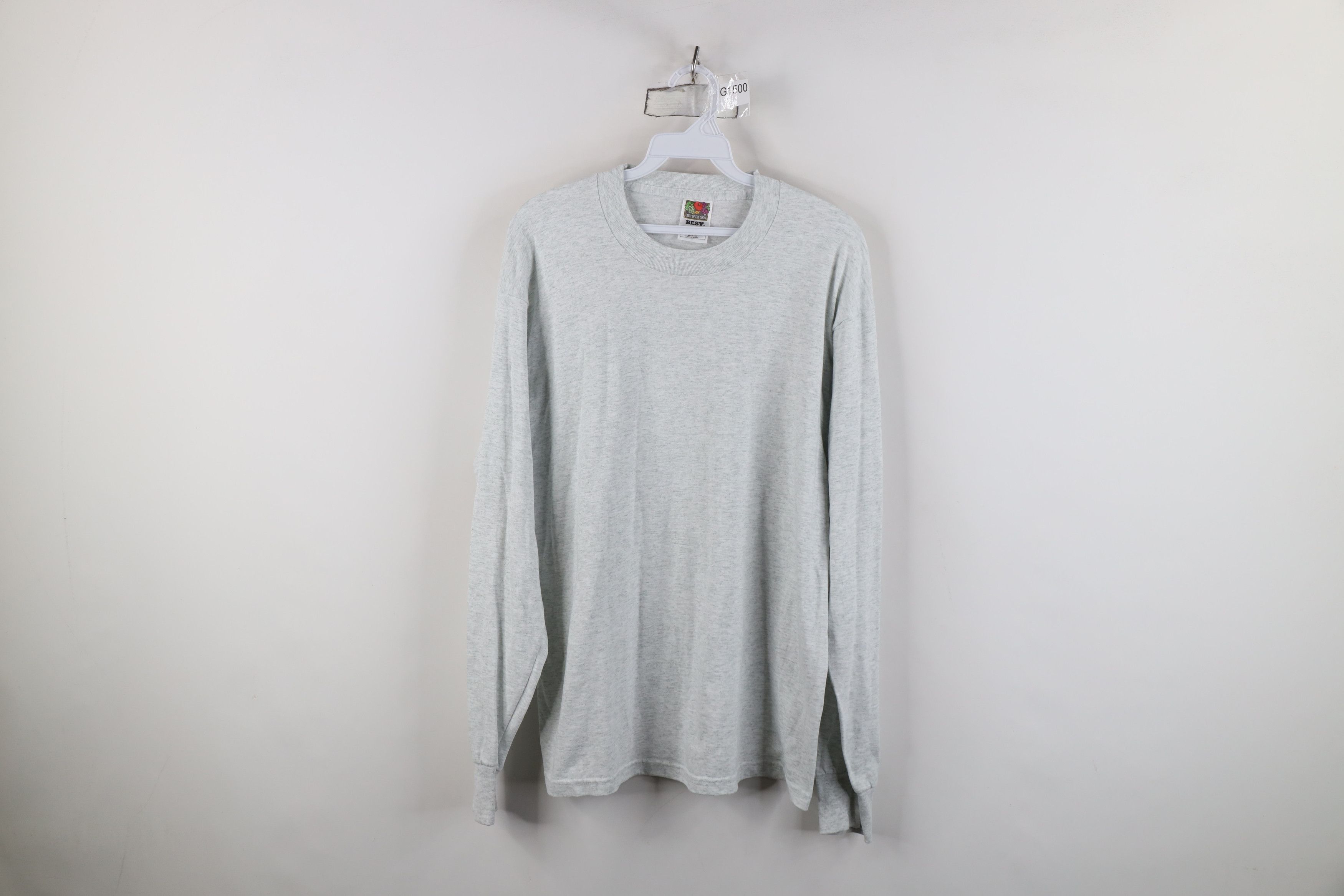 Vintage Vintage 90s Streetwear Long Sleeve T-Shirt Heather Gray USA Size US L / EU 52-54 / 3 - 1 Thumbnail