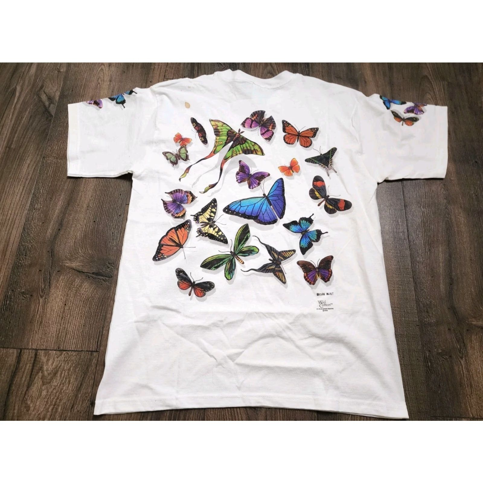 Anvil Vintage Anvil Mens M T-Shirt Florida Butterfly Art 2000s White Crew Neck Size US M / EU 48-50 / 2 - 2 Thumbnail
