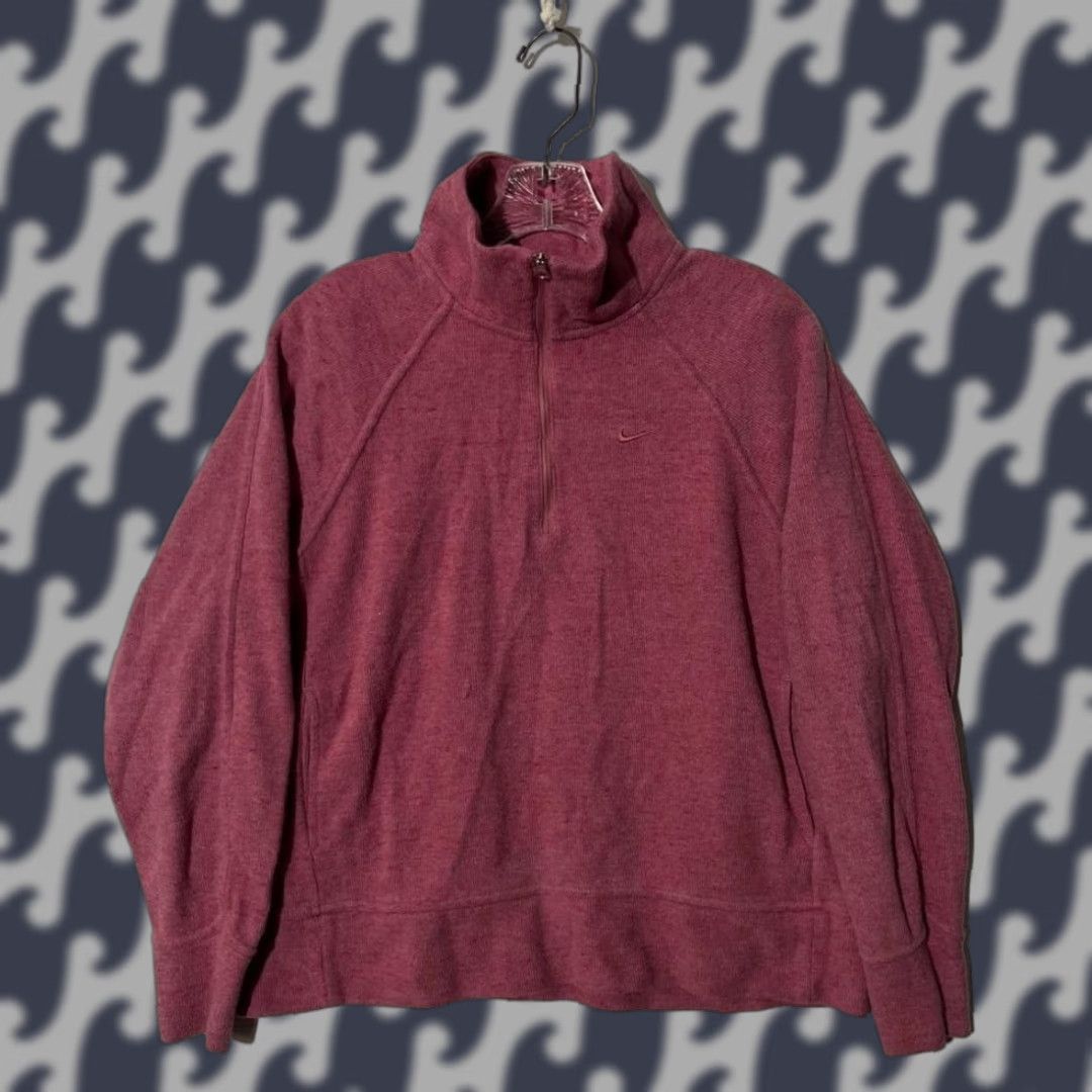 Nike Nike Berry Red Athletic Training Quarter Zip Pullover Sweater Women M Size M / US 6-8 / IT 42-44 - 1 Thumbnail
