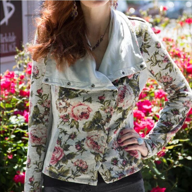 Anthropologie Saturday Sunday Anthropologie Knit Florascape Moto Jacket Size S / US 4 / IT 40 - 7 Thumbnail