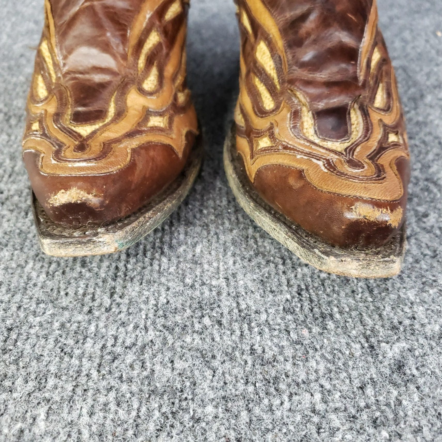 Vintage Lane Boot Womens Brown Embroidered Size 7B Western Low Heel Leather Womens Size US 7 / IT 37 - 4 Thumbnail