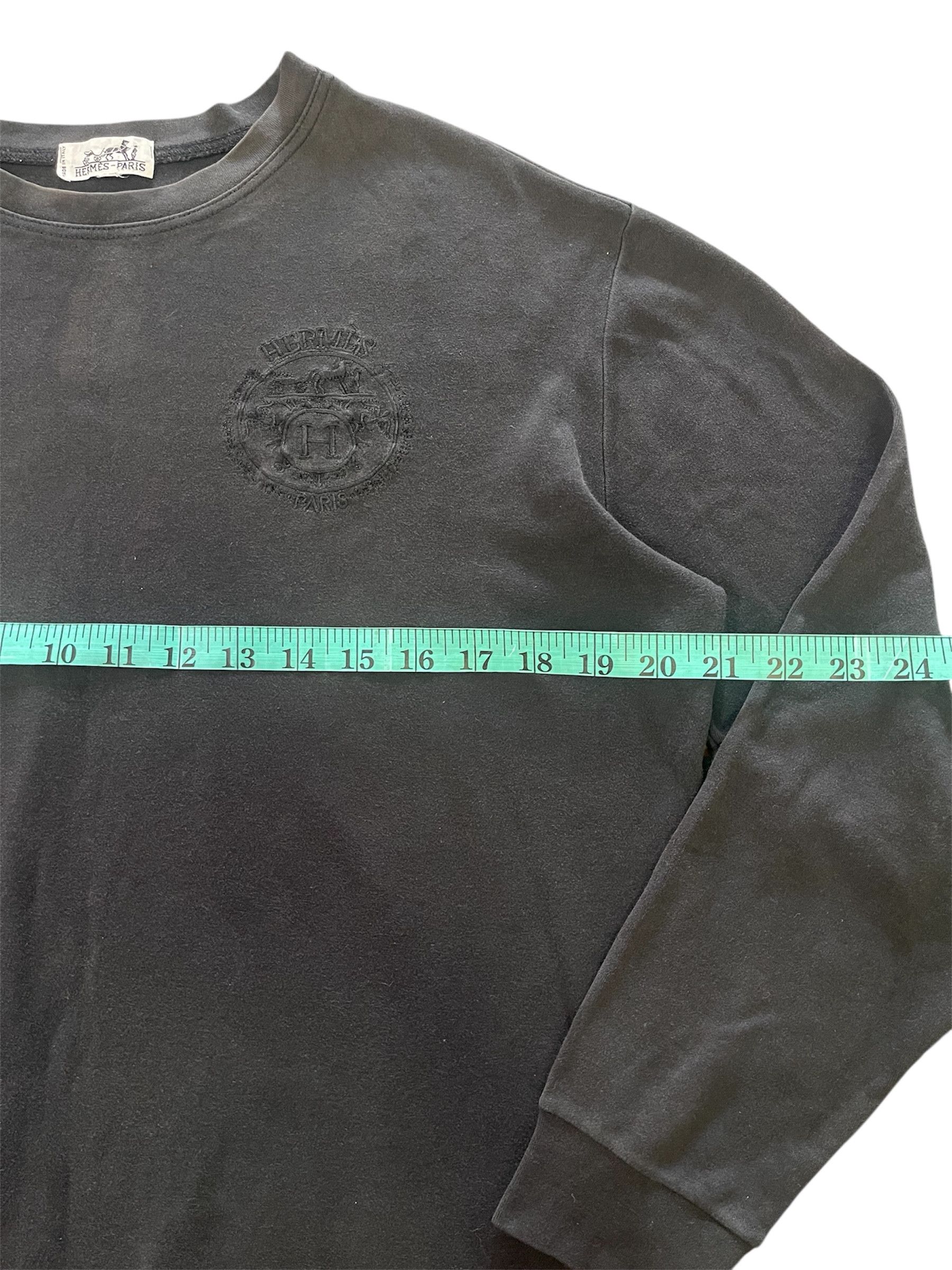 Hermes Vintage 90s Hermes Long Sleeve Black Minor Faded of the Day Size S / US 4 / IT 40 - 8 Thumbnail