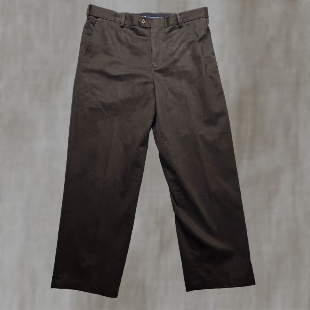 Vintage Saddlebred Pants BROWN Khakis Flat Front Chinos Adult Men's Size 38 x 30 Brown Chino Pants Mens Regular 38x30 Vintage? No Size US 38 / EU 54 - 1 Thumbnail
