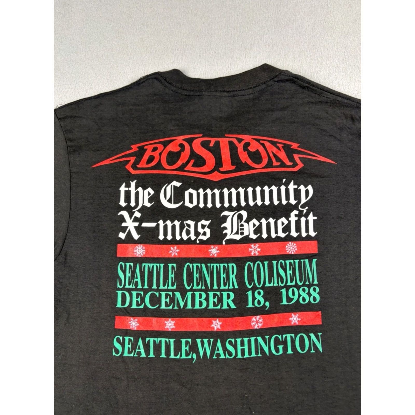 Vintage VINTAGE Boston Band Shirt Third Stage Tour Christmas Show USA 80s Shirt M Black Nike? Size US M / EU 48-50 / 2 - 5 Thumbnail