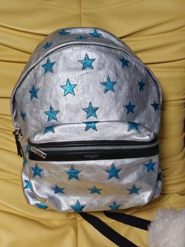 Saint Laurent Paris Saint Laurent Paris Blue Star Leather Backpack Size ONE SIZE - 1 Thumbnail