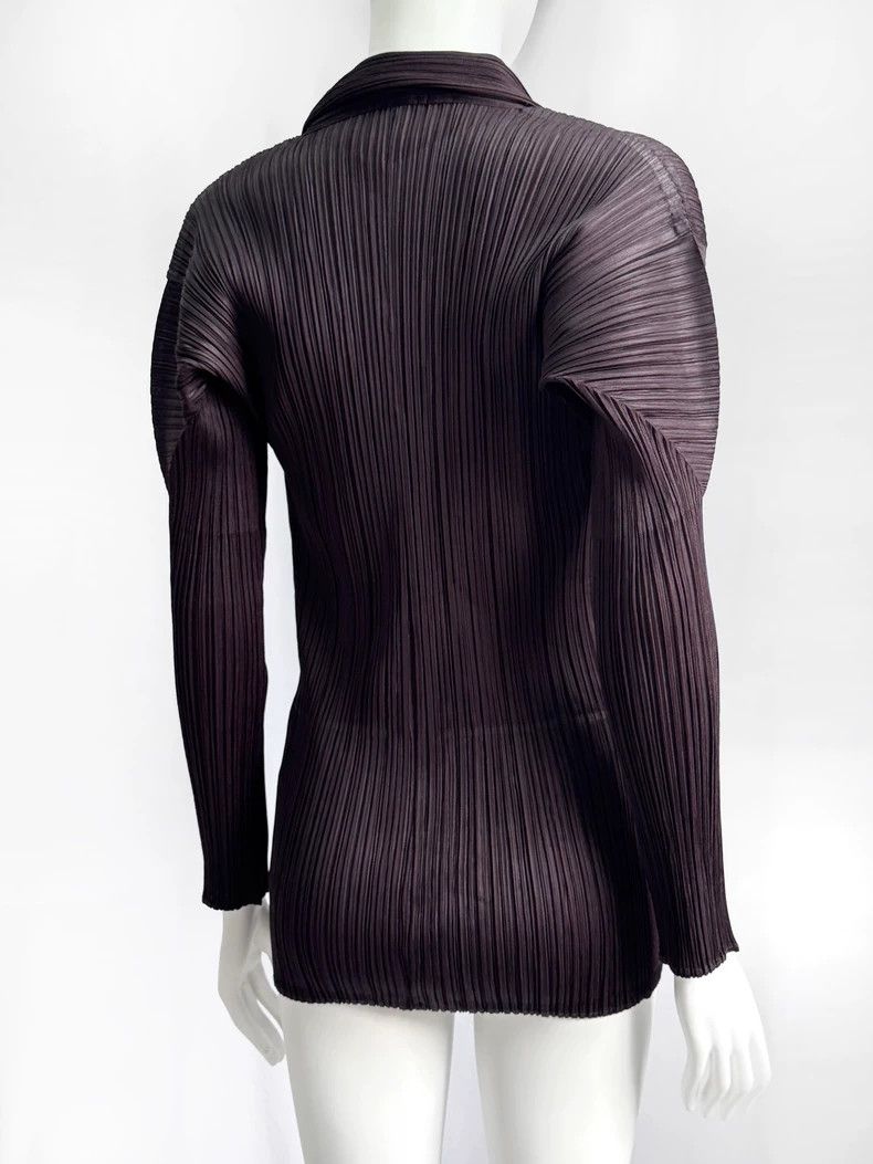Issey Miyake Issey Miyake size:3 A greyish-purple pleated shirt Size M / US 6-8 / IT 42-44 - 4 Thumbnail