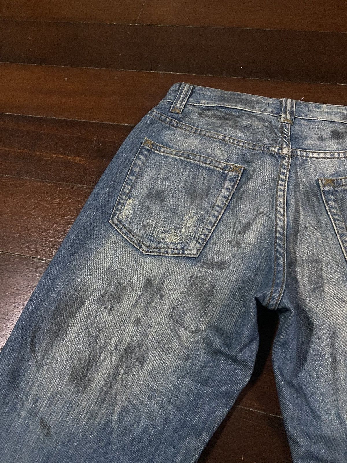 DOLCE & GABBANA SEX FLARE JEANS DISTRESSED RIPPED SPLATED
