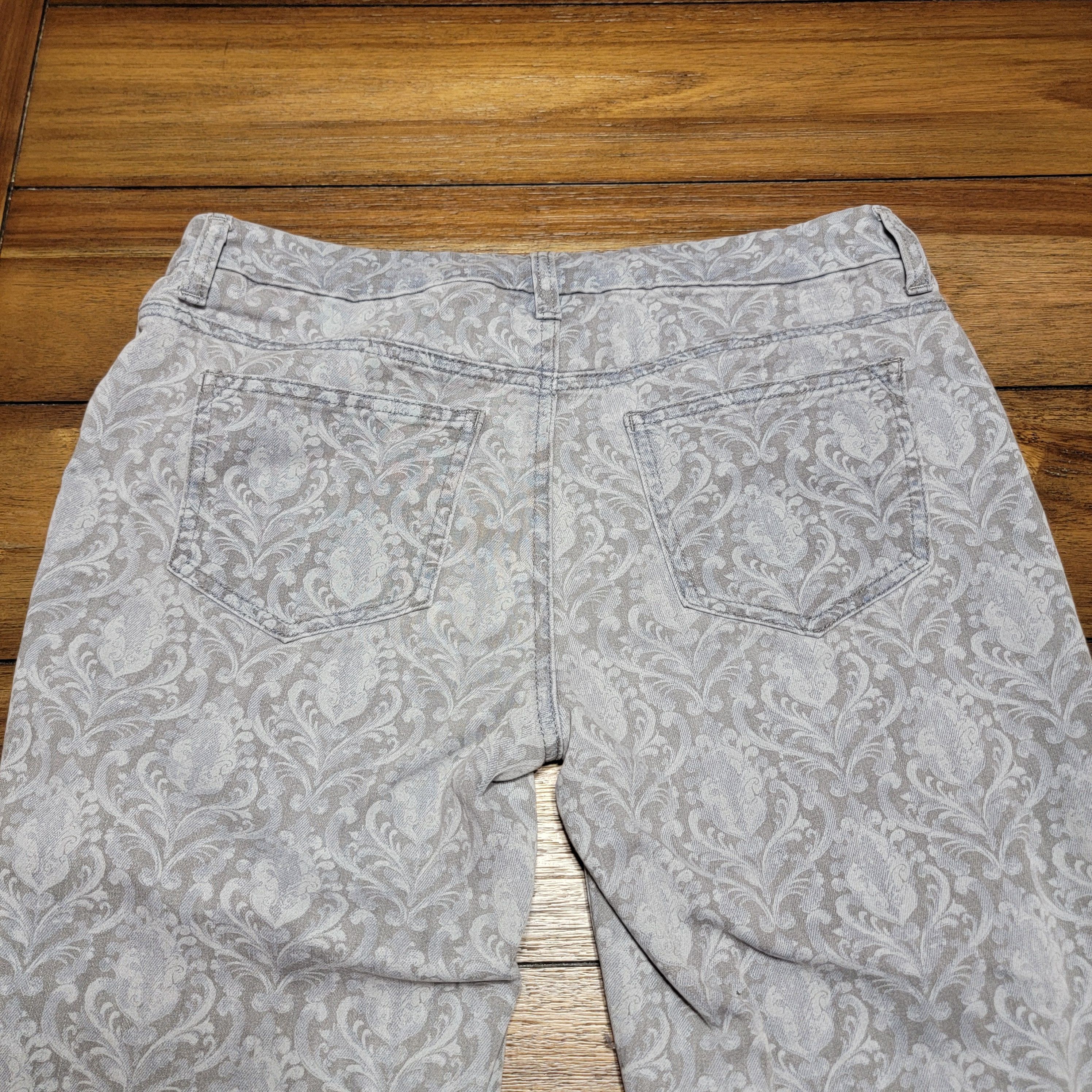 Chicos Chico's Perfect Stretch Slim Leg Damask Print Pants - 00 Size 30" / US 8 / IT 44 - 4 Thumbnail