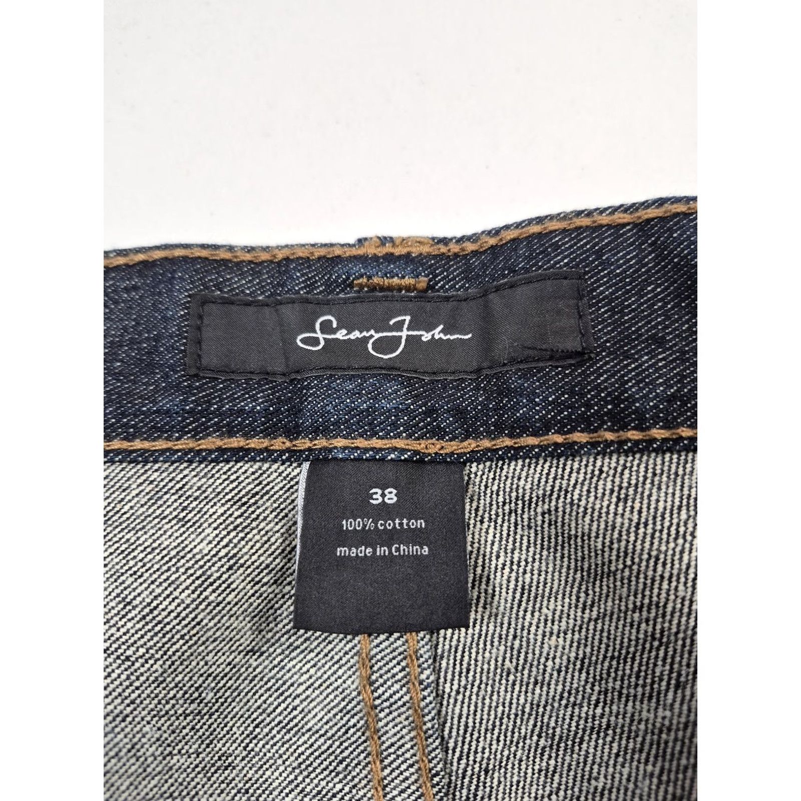 Sean John VTG Sean John Jeans Mens 38 Dark Blue Wide Leg Straight 5-Pocket Logo Zip Fly High Rise Y2K Costume 1990s Size US 38 / EU 54 - 7 Thumbnail