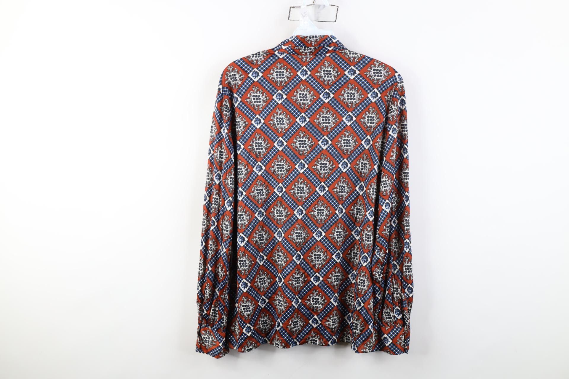Vintage Vintage 70s Mid Century Modern Collar Knit Button Shirt Size M / US 6-8 / IT 42-44 - 8 Thumbnail