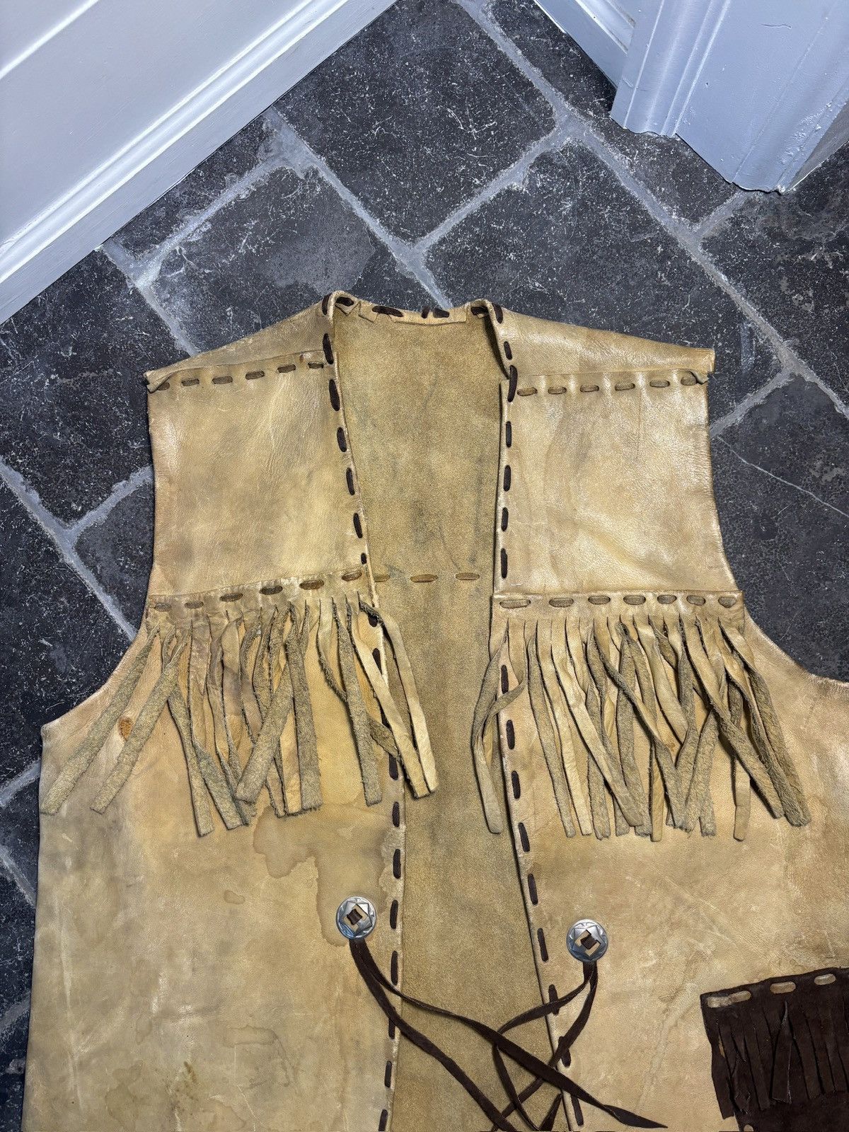 Vintage Vintage Leather Vest Western Tassel Cowboy Buckskin Deerskin Size US M / EU 48-50 / 2 - 7 Thumbnail