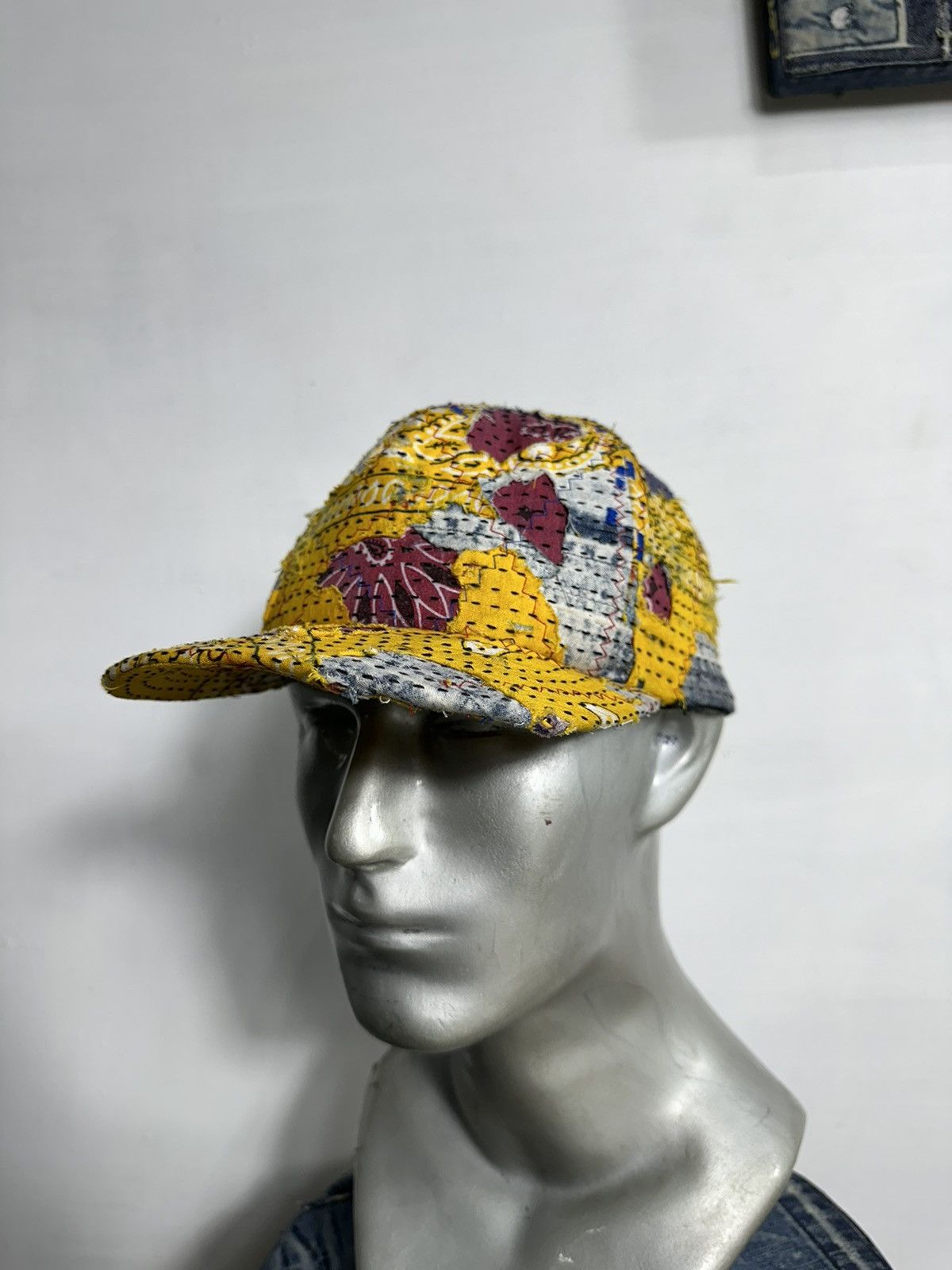 Art Comes First Custom Made Distressed Paisley Patchwork Boro hats Size ONE SIZE - 10 Thumbnail