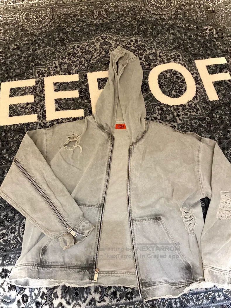 424 424 Distressed Denim Jacket Size US L / EU 52-54 / 3 - 1 Thumbnail