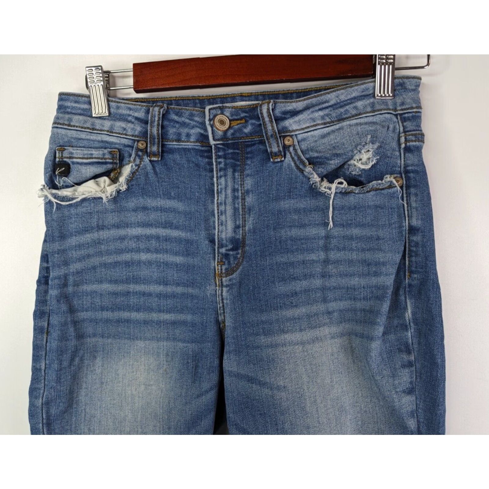 Vintage KanCan Jeans Womens 7/27 High Rise Ankle Skinny Denim KC8395M Blue 5-Pocket Stretch Distressed Modern Size 28" / US 6 / IT 42 - 2 Thumbnail