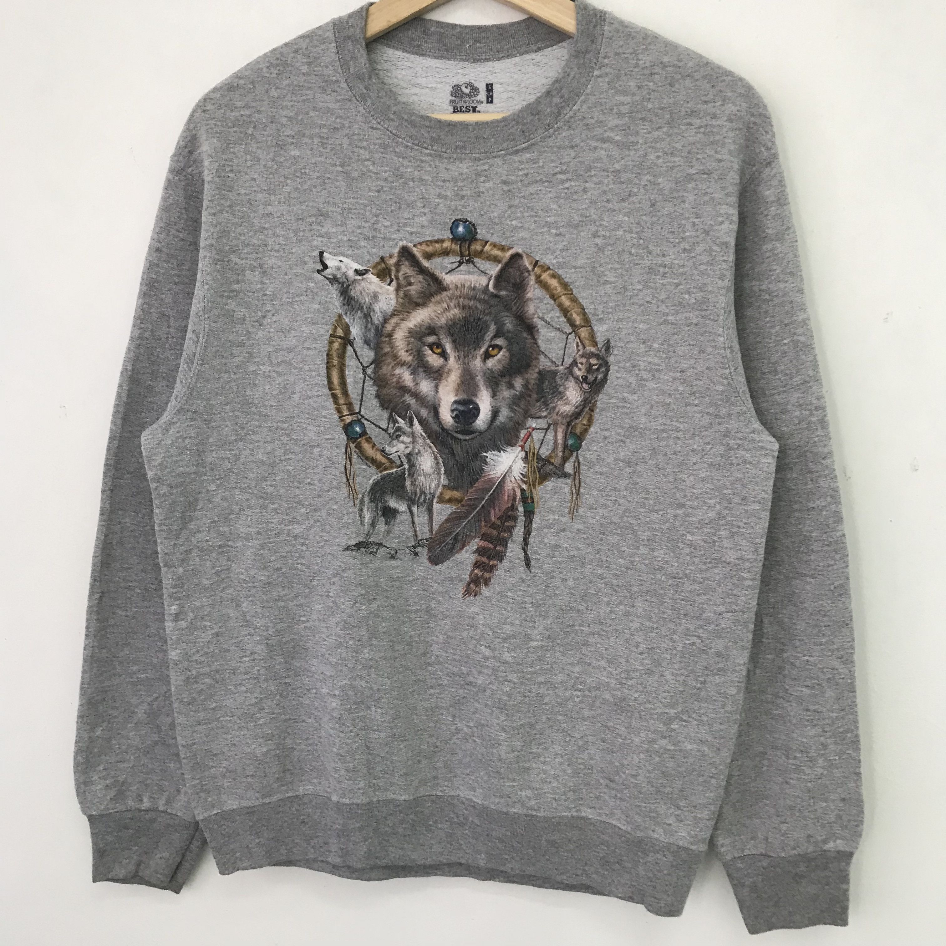 Vintage Vintage Wildlife Wolf Gray Sweatshirt Small Wolf - 564 Size US S / EU 44-46 / 1 - 3 Thumbnail