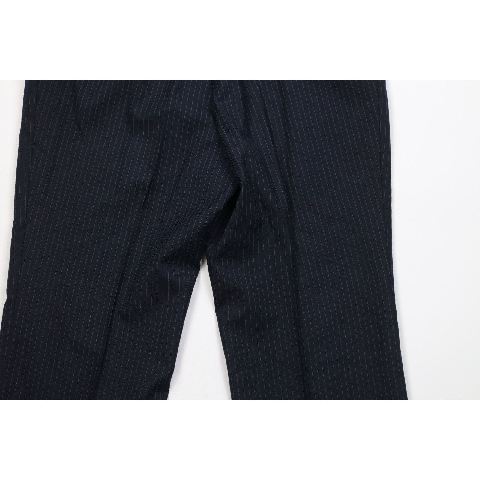 Vintage Vintage 70s Heavy Wool Pinstriped 3 Piece Suit Wedding Size 44L - 18 Thumbnail