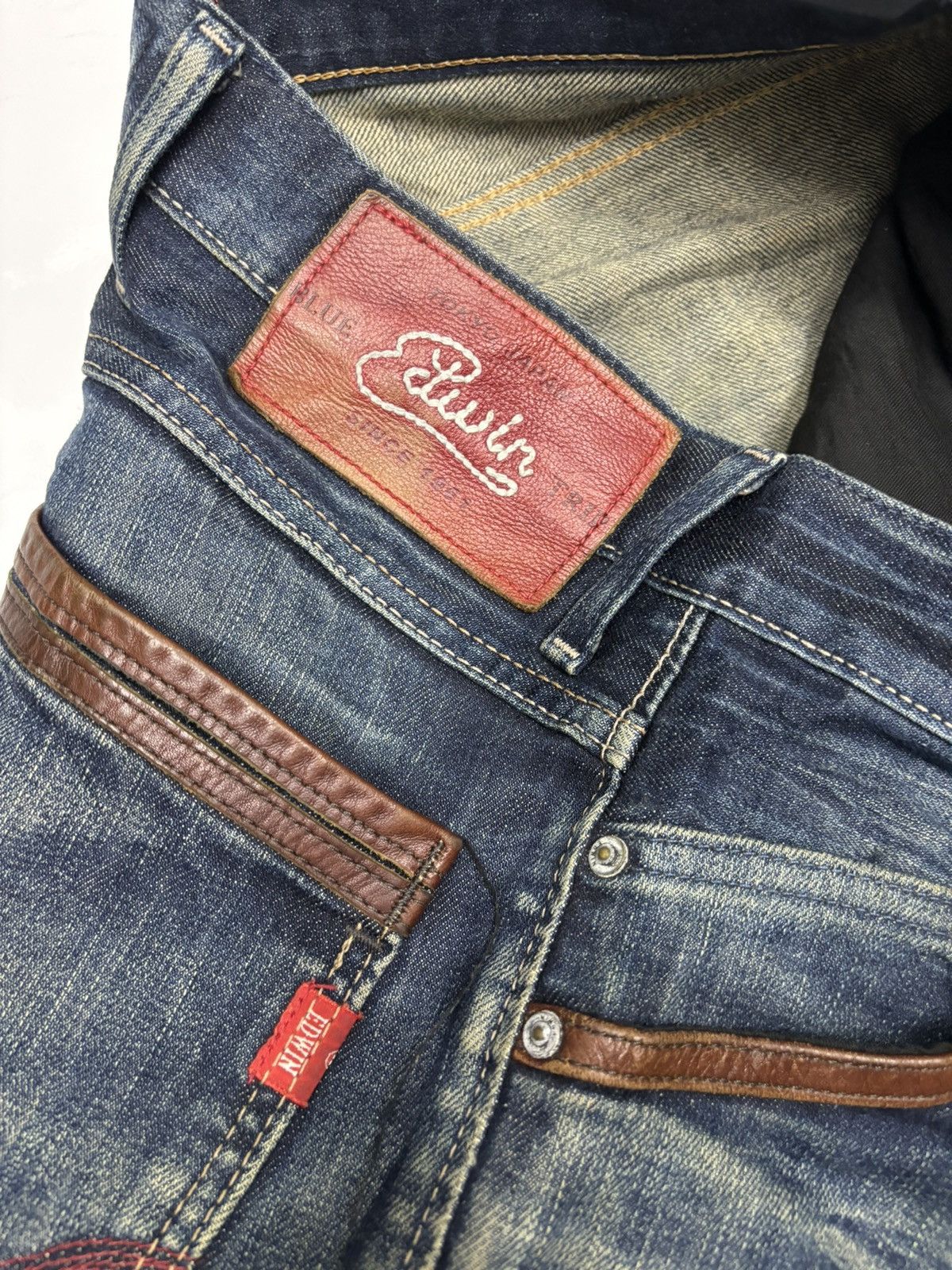 Kapital EDWIN BLUE TRIP RUSTY TOKYO FLARE DISTRESS DENIM JEANS Size US 32 / EU 48 - 10 Thumbnail