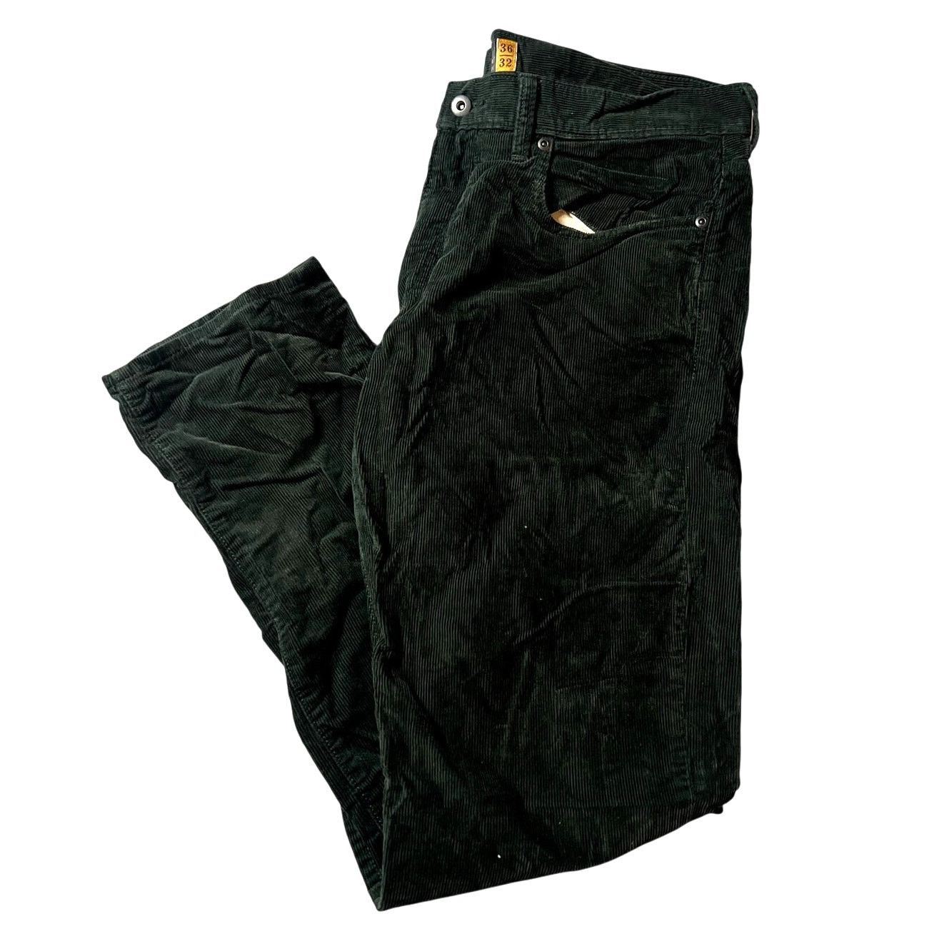 Men's 770 Corduroy Pants 36x32 Green Cotton Vintage