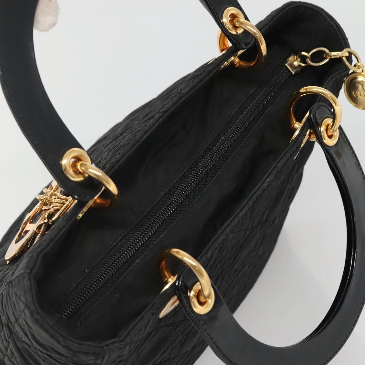 Dior DIOR Canage Hand Bag Nylon Black Gold Size ONE SIZE - 6 Thumbnail