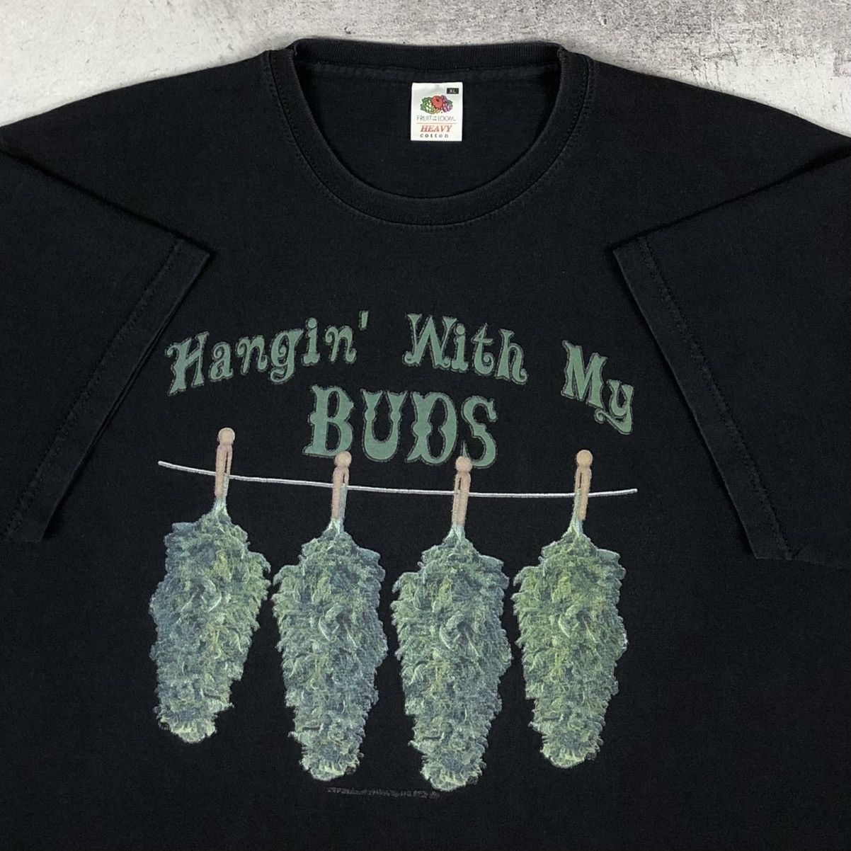 Vintage Hanging With My Buds Weed Graphic Tee Size US XL / EU 56 / 4 - 5 Thumbnail