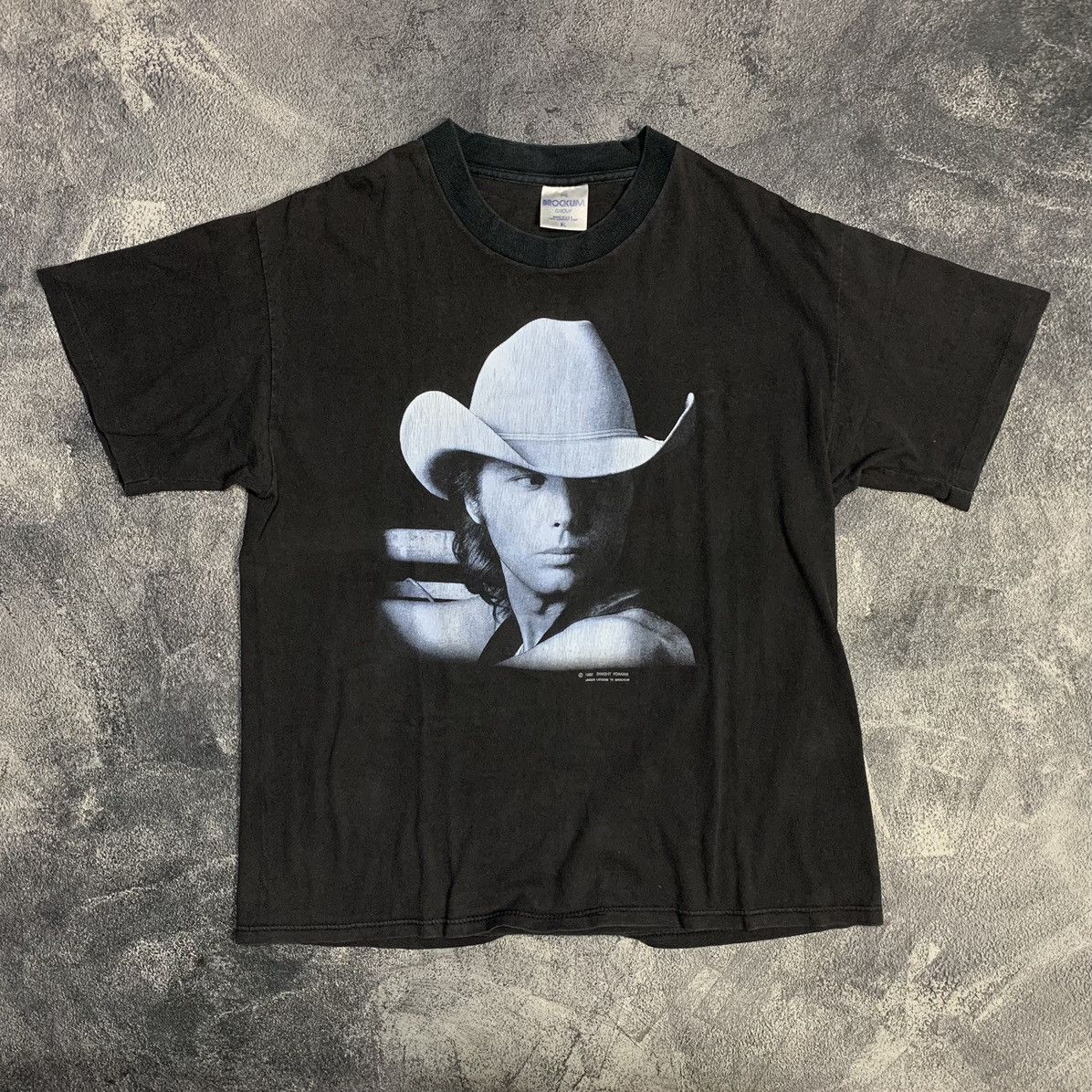 image of Band Tees x Brockum Vintage Dwight Yoakam 1990 in Black, Men's (Size XL)