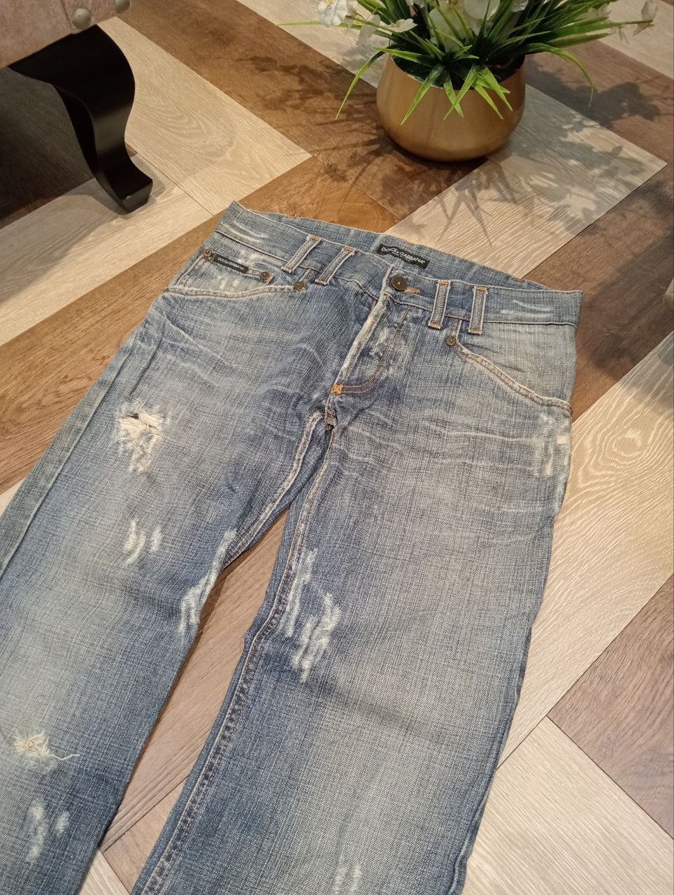 Dolce & Gabbana DOLCE & GABBANA BLUE DENIM DISTRESSED PANTS Size US 32 / EU 48 - 4 Thumbnail