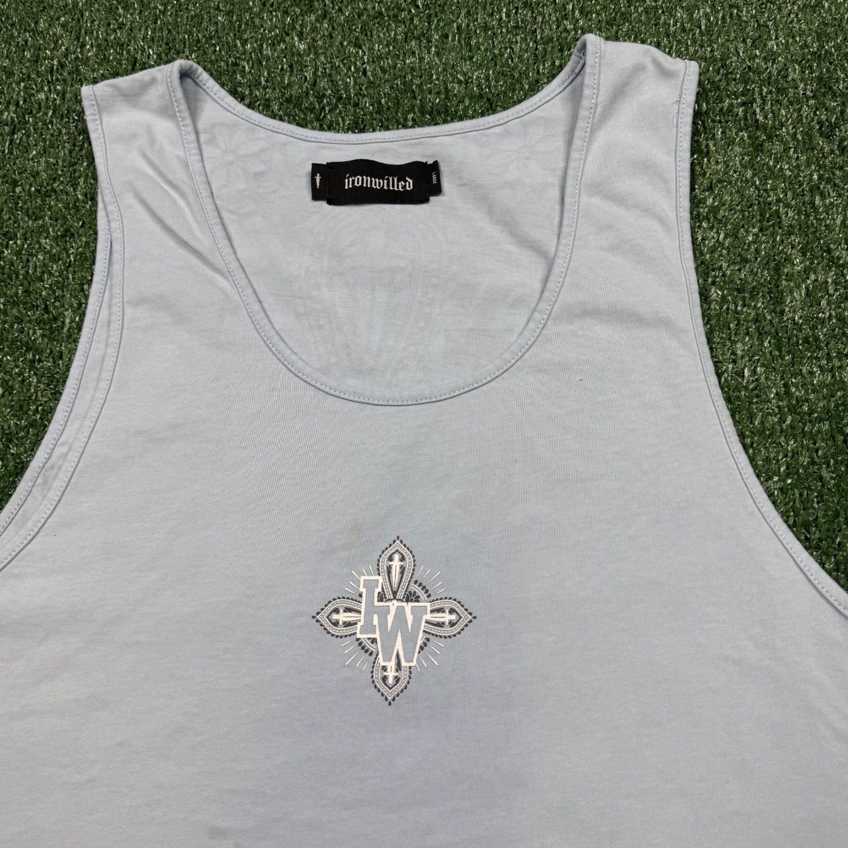 Vintage Iron Willed Tank Top Shirt Men's M Blue Sleeveless Activewear Performance Size US M / EU 48-50 / 2 - 5 Thumbnail