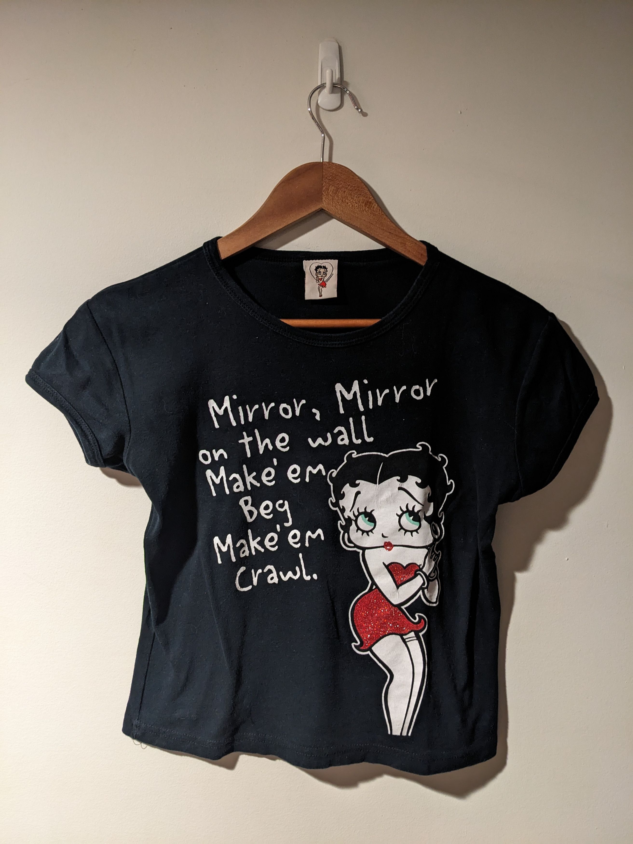 Cartoon Network Vintage 2004 Betty Boop Black Small Cropped T-Shirt Size S / US 4 / IT 40 - 1 Thumbnail