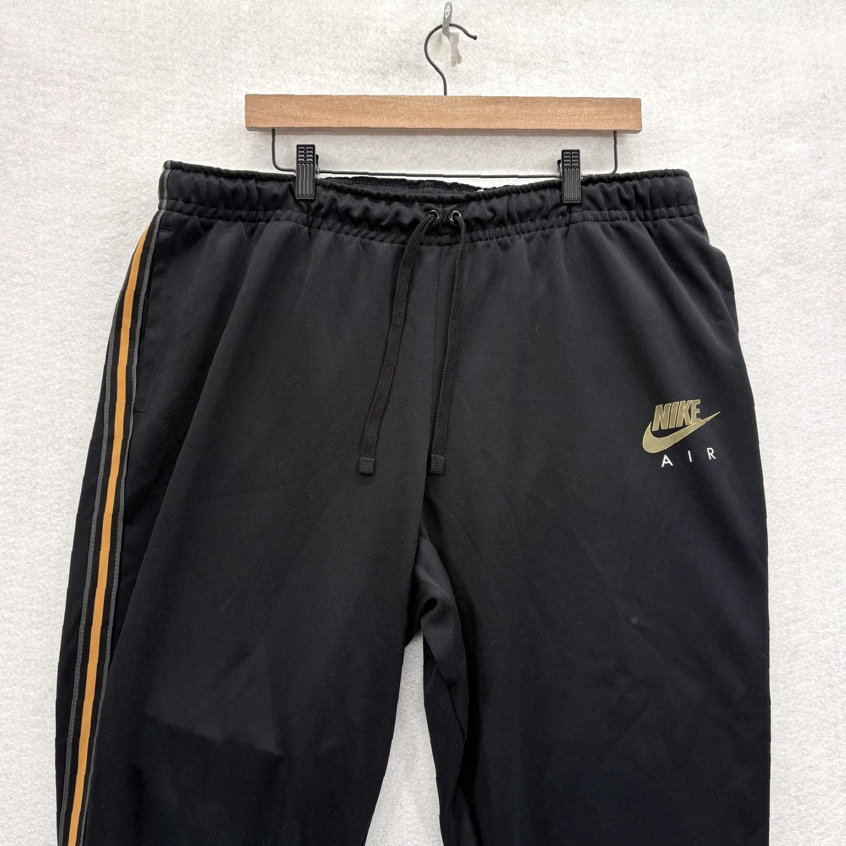 Nike Nike Air Pants Mens 2XL Black Jogger Side Stripe Athletic Training Gym Running Size US 39 - 2 Thumbnail