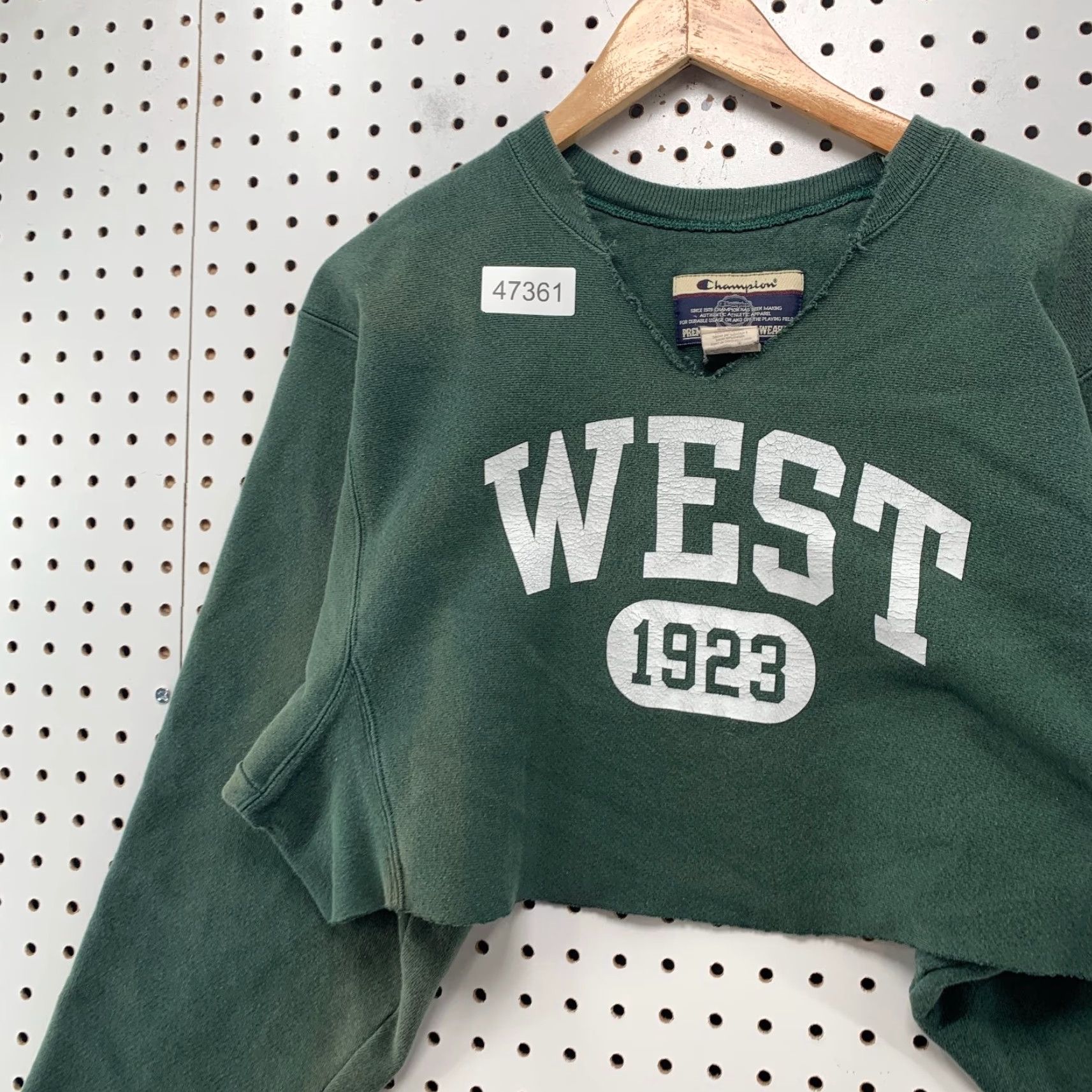 Champion VINTAGE Champion Reverse Weave Sweatshirt Small Green West 1923 Cropped Chopped Mens Sweatshirt Green 1920s Size US S / EU 44-46 / 1 - 7 Thumbnail