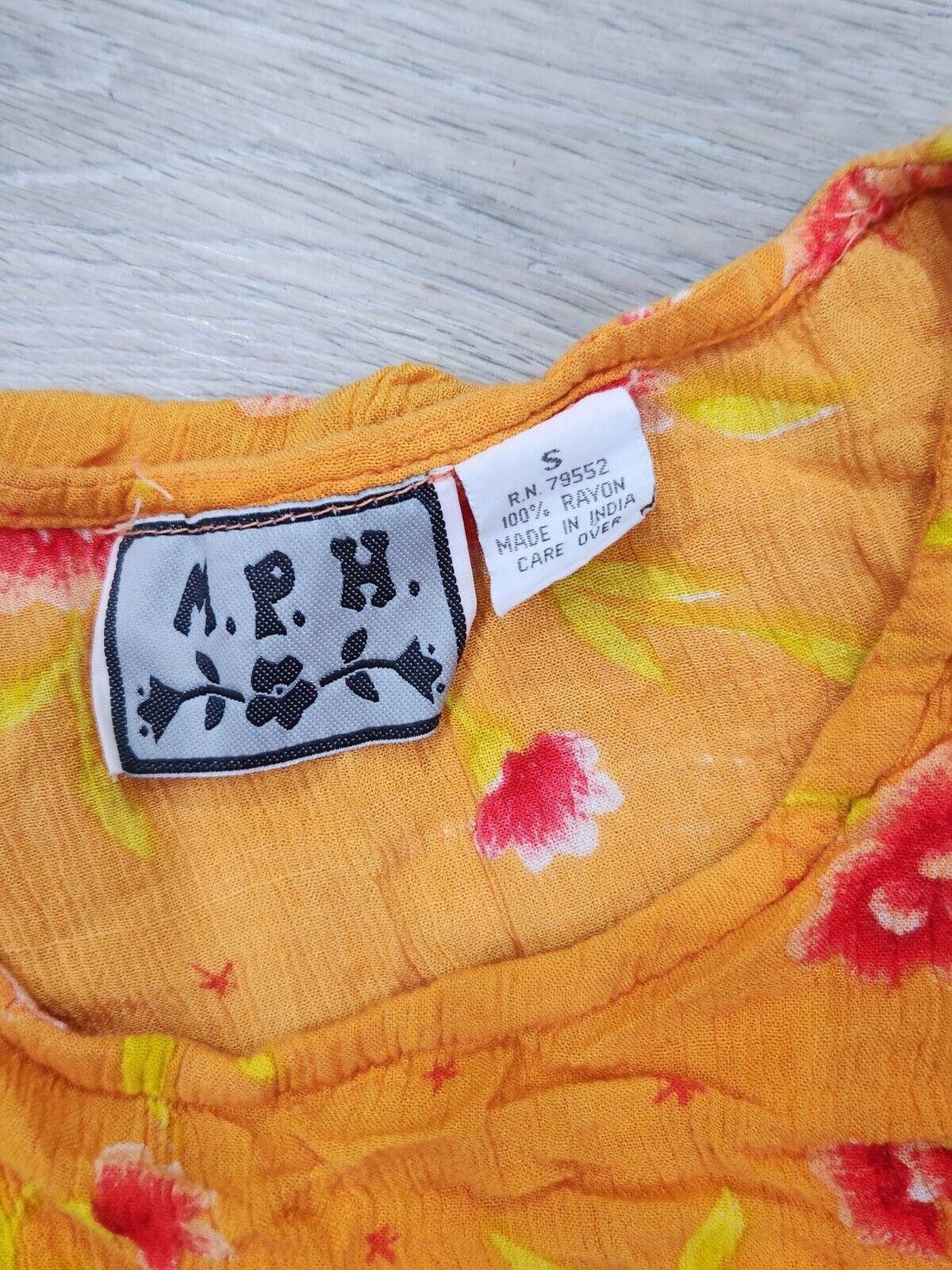 Designer M.P.H Dress Small Vintage Orange Red Beaded Long Hippie Boho Size S / US 4 / IT 40 - 6 Thumbnail