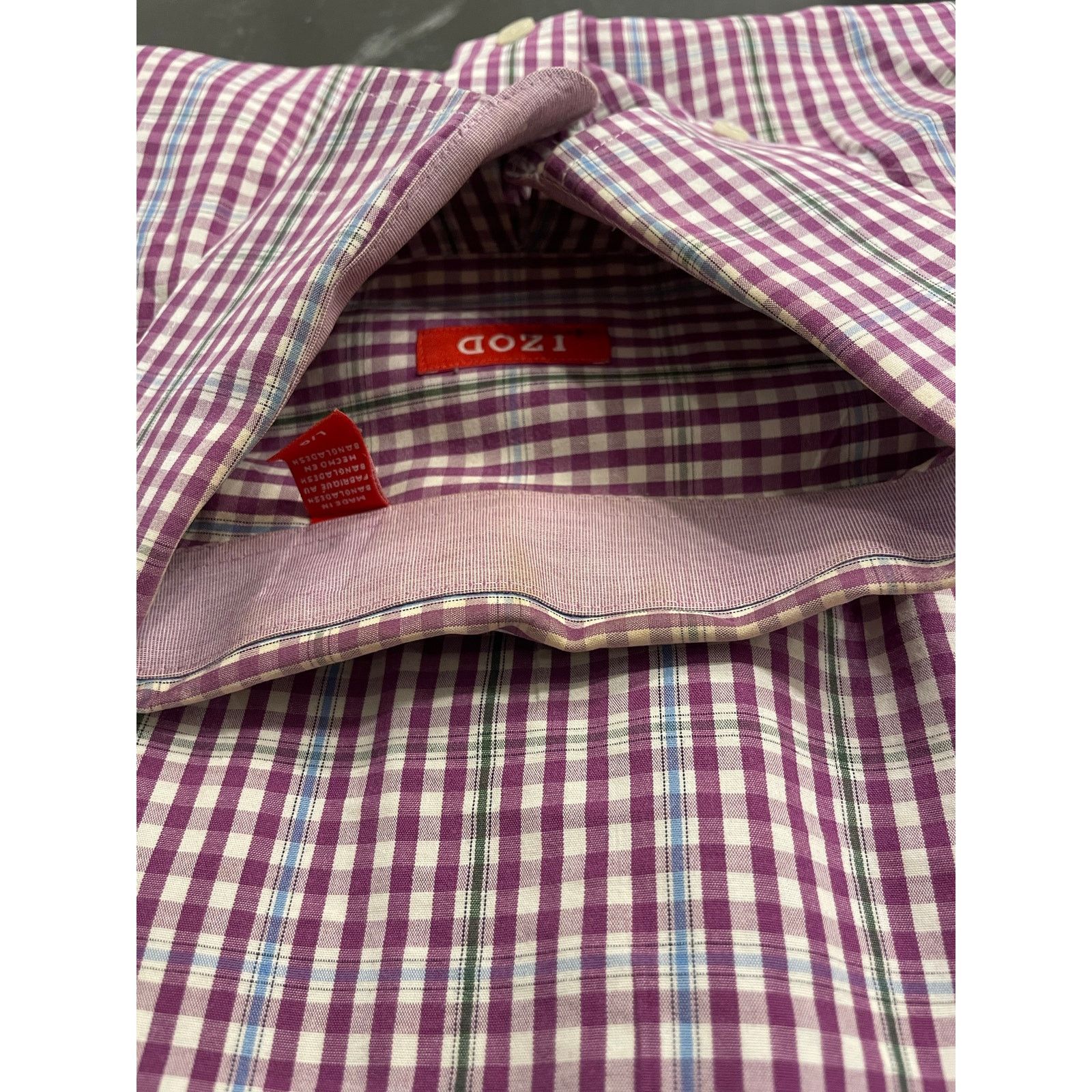 Izod IZOD purple plaid men's long sleeve button up L Size US L / EU 52-54 / 3 - 10 Thumbnail