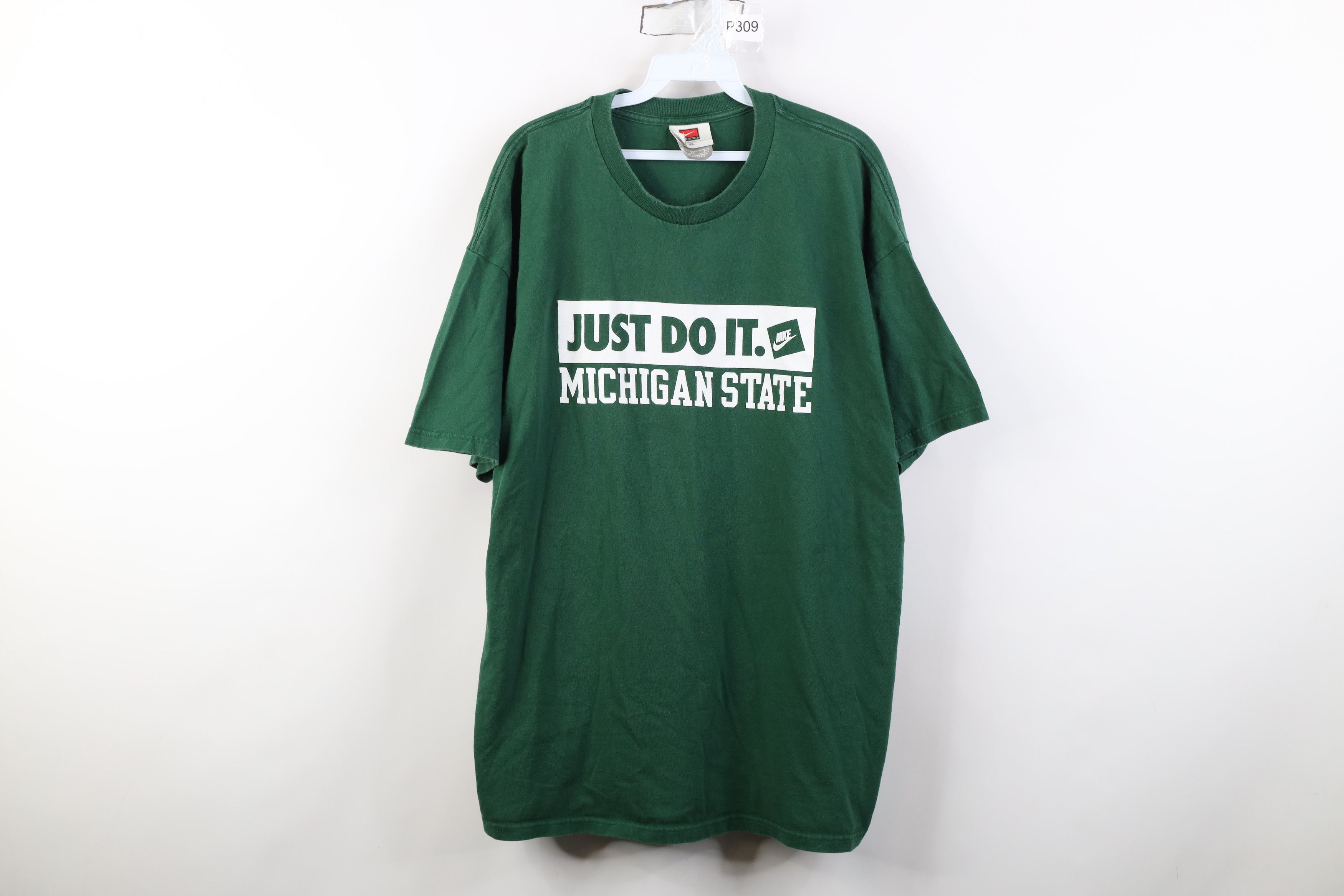 Nike Vintage Nike Just Do It Michigan State University T-Shirt Size US XL / EU 56 / 4 - 1 Thumbnail
