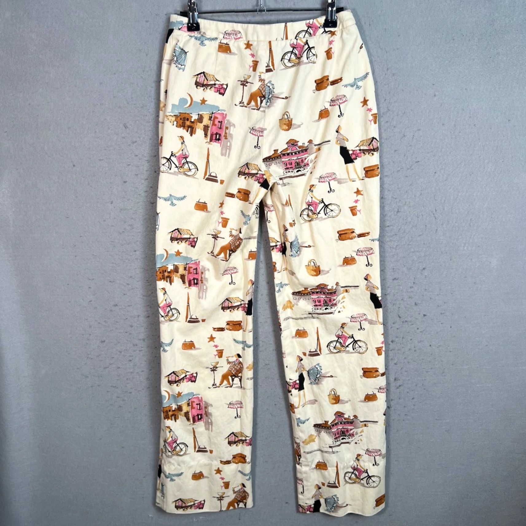 Nina Ricci Nina Ricci Womens Wide-Leg Pants Size 6 Beige Cotton Ankle Spring Summer Italy Countertop Size 28" / US 6 / IT 42 - 2 Thumbnail
