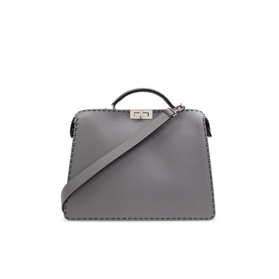 Fendi FENDI Peekaboo ISeeU Gray Top Handle Bag New & Authentic Size ONE SIZE - 1 Thumbnail