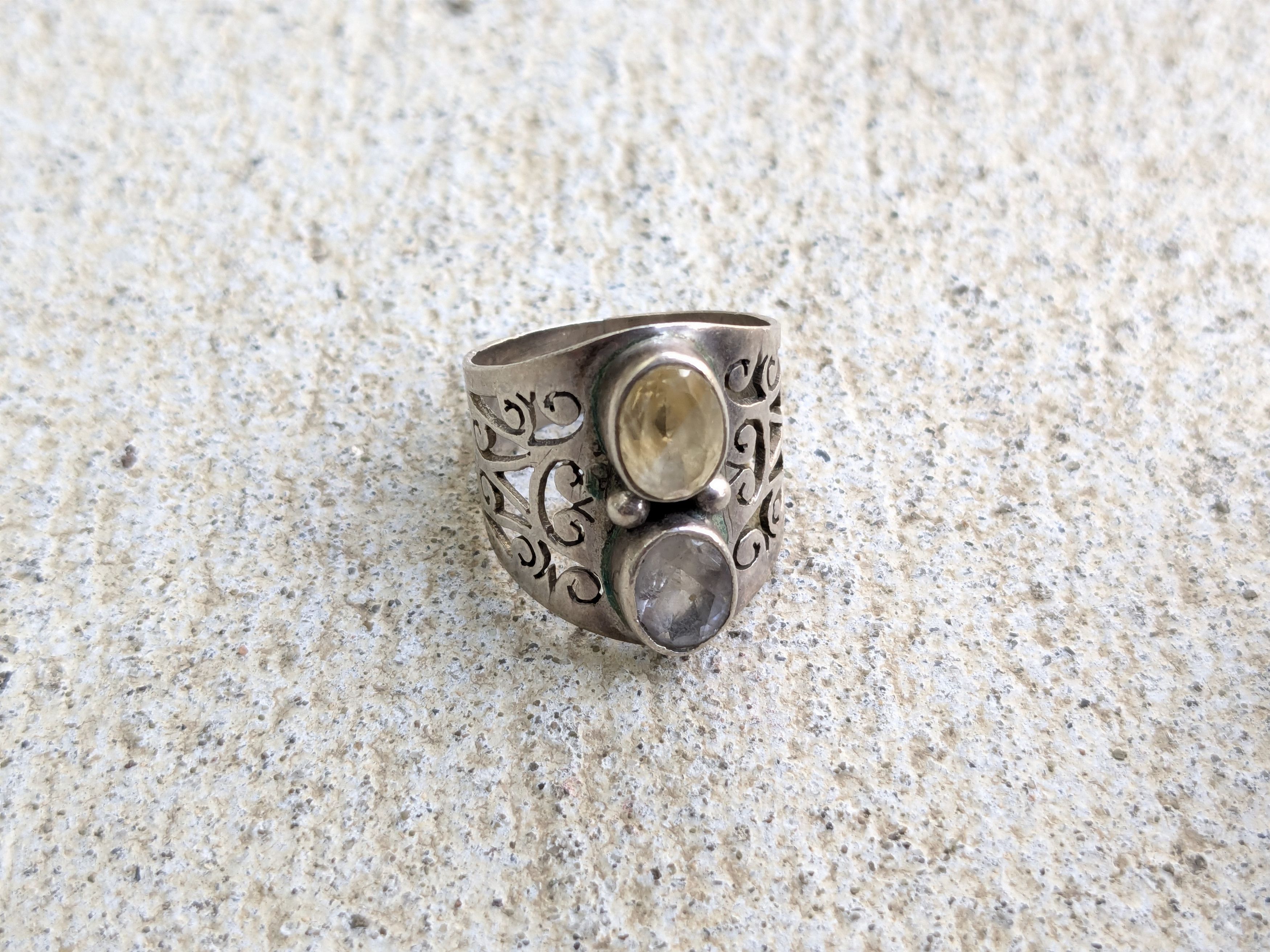 Jewelry × Sterling Silver Vintage Sterling Silver Ring 7 Citrine Size ONE SIZE - 2 Thumbnail