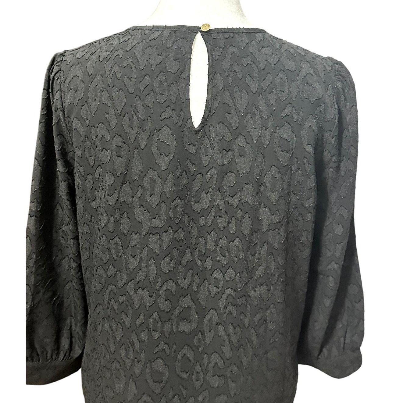Other Draper James Sheer Blouse Leopard Black Women's 2 Size XS / US 0-2 / IT 36-38 - 5 Thumbnail