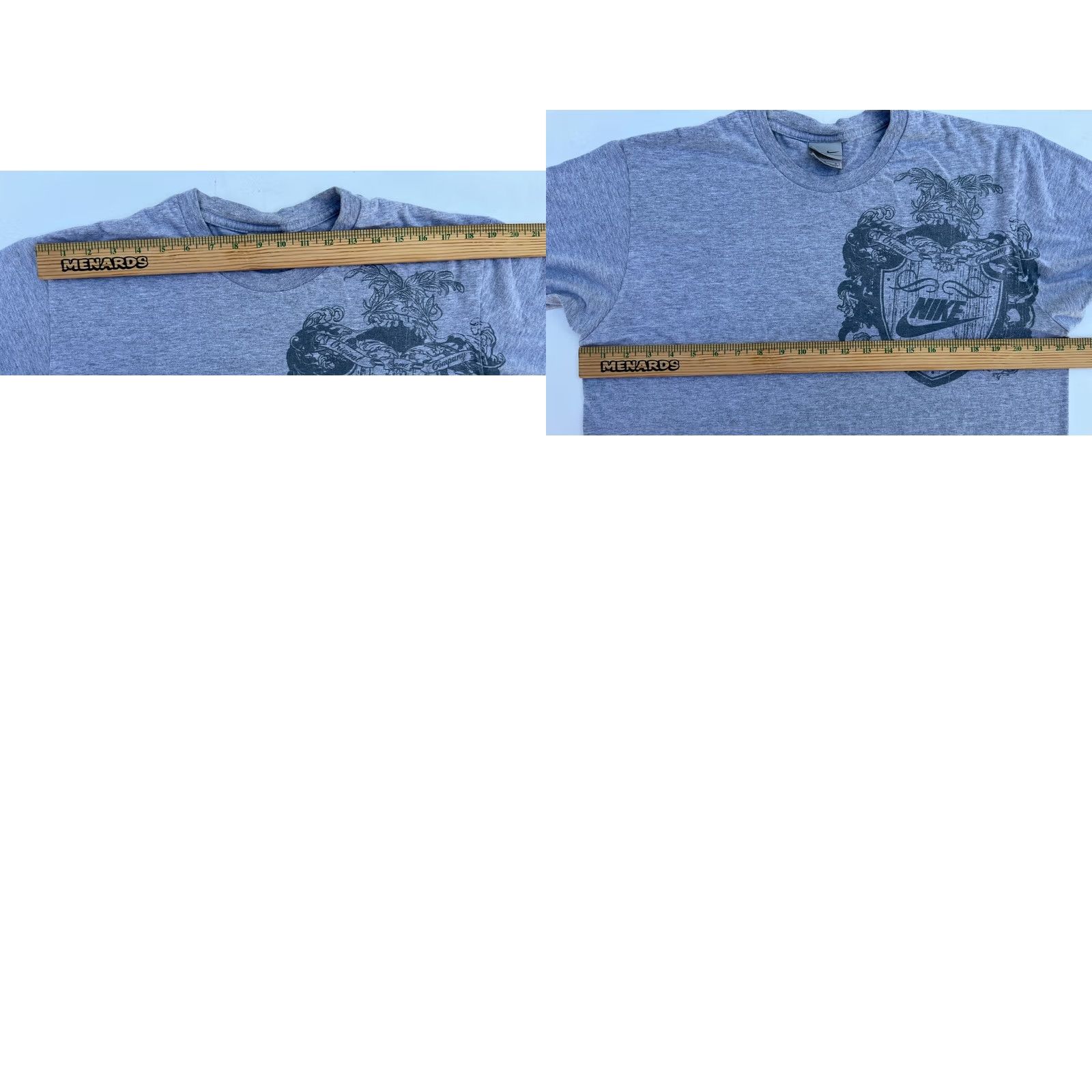 Nike VINTAGE Nike Men's T-Shirt L Gray Graphic Y2K Sports 90s Logo Cotton Blend Short Sleeve Crew Neck Men Size US L / EU 52-54 / 3 - 8 Thumbnail
