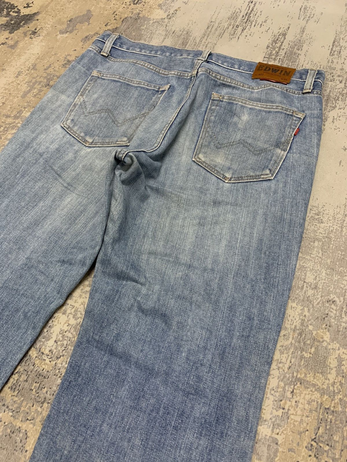 Edwin Vintage EDWIN 403 Distressed Ripped Denim Jeans 35x29.5 Size US 35 - 11 Thumbnail
